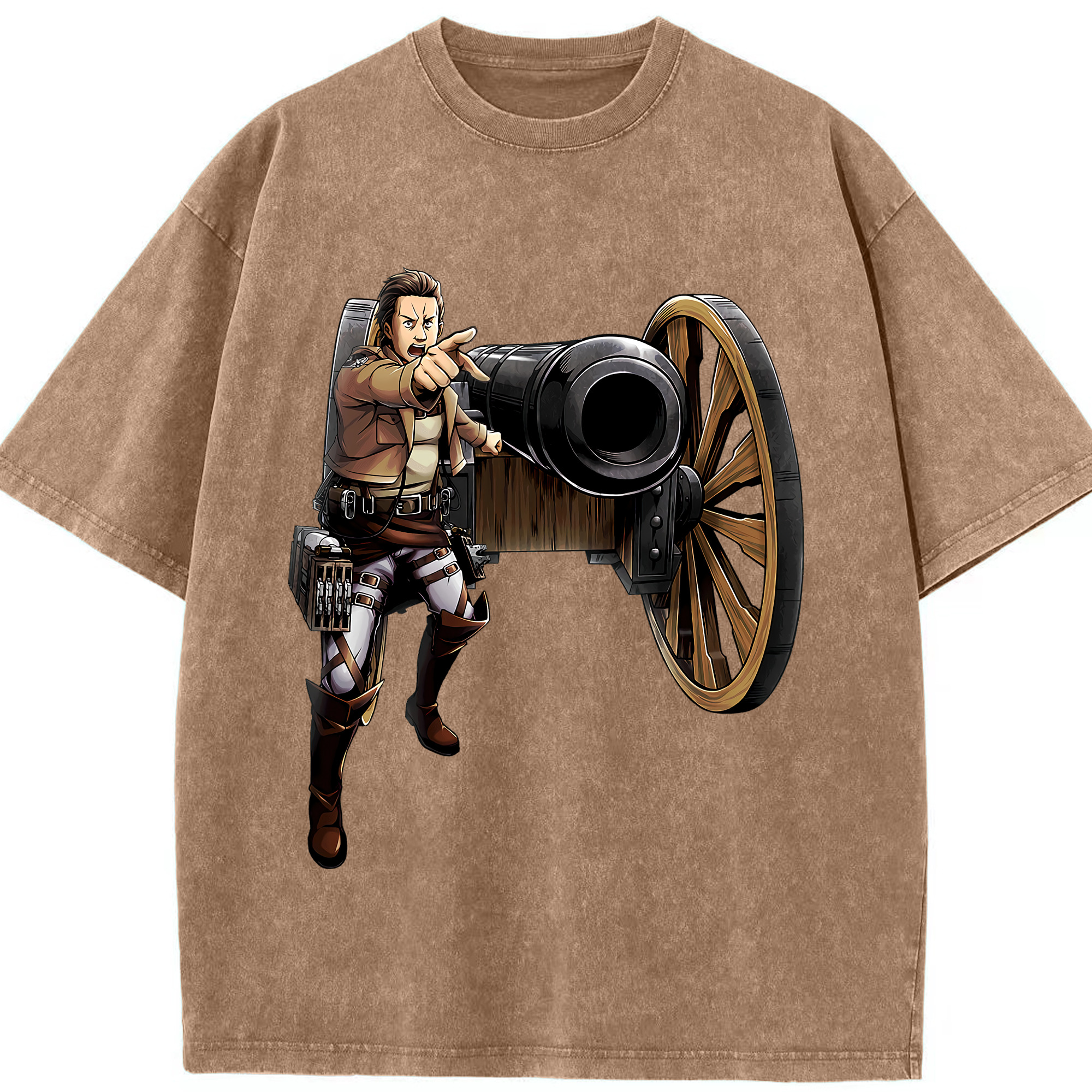 （画像用） 進撃の巨人 Attack on Titan 綿100% ヴィンテージ風 半袖Tシャツ（フロントプリント）