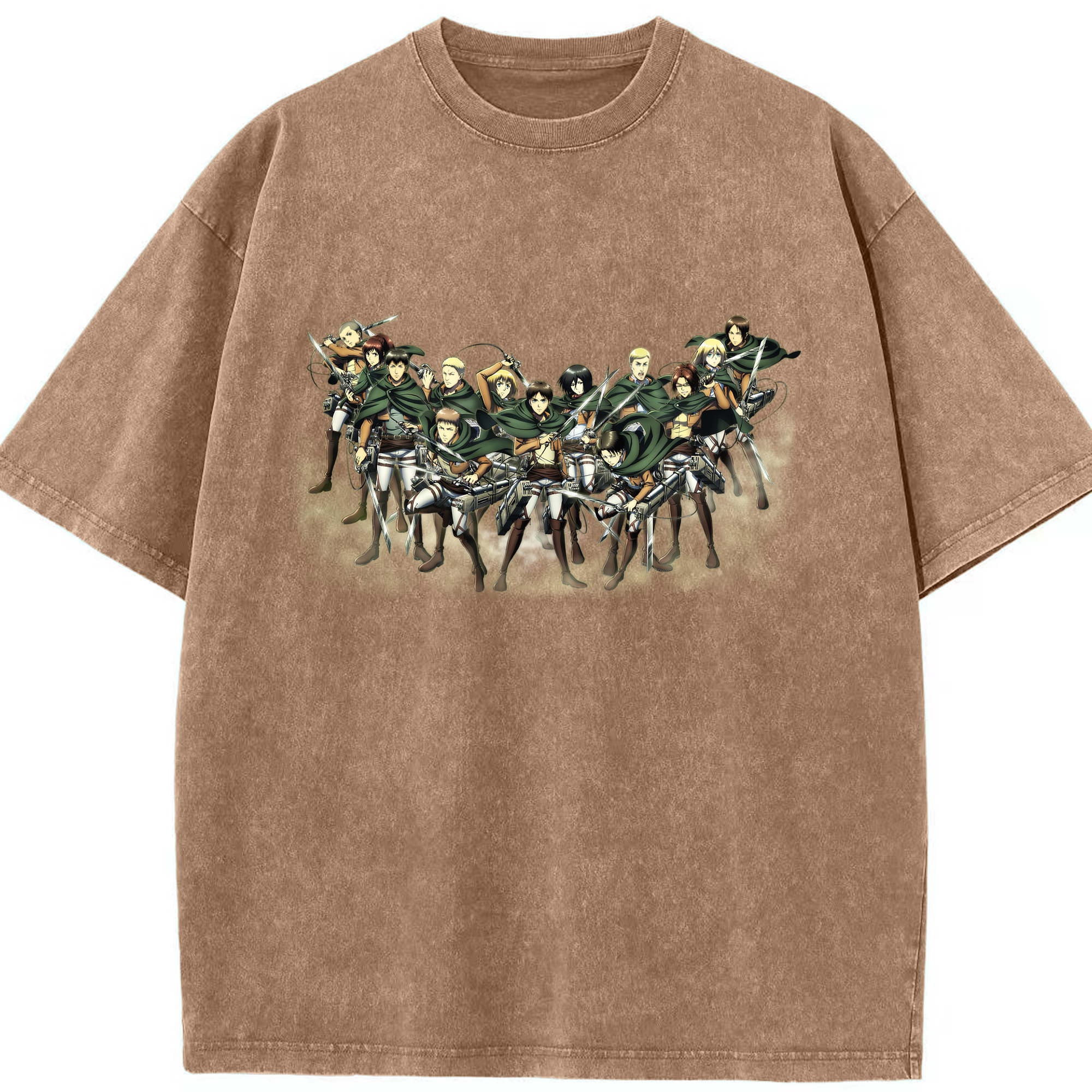 （画像用） 進撃の巨人 Attack on Titan 綿100% ヴィンテージ風 半袖Tシャツ（フロントプリント）