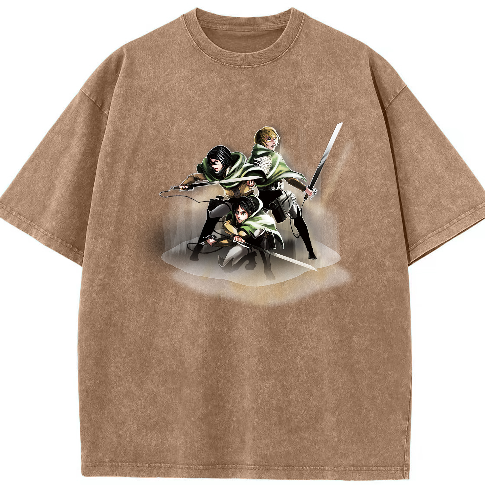 （画像用） 進撃の巨人 Attack on Titan 綿100% ヴィンテージ風 半袖Tシャツ（フロントプリント）