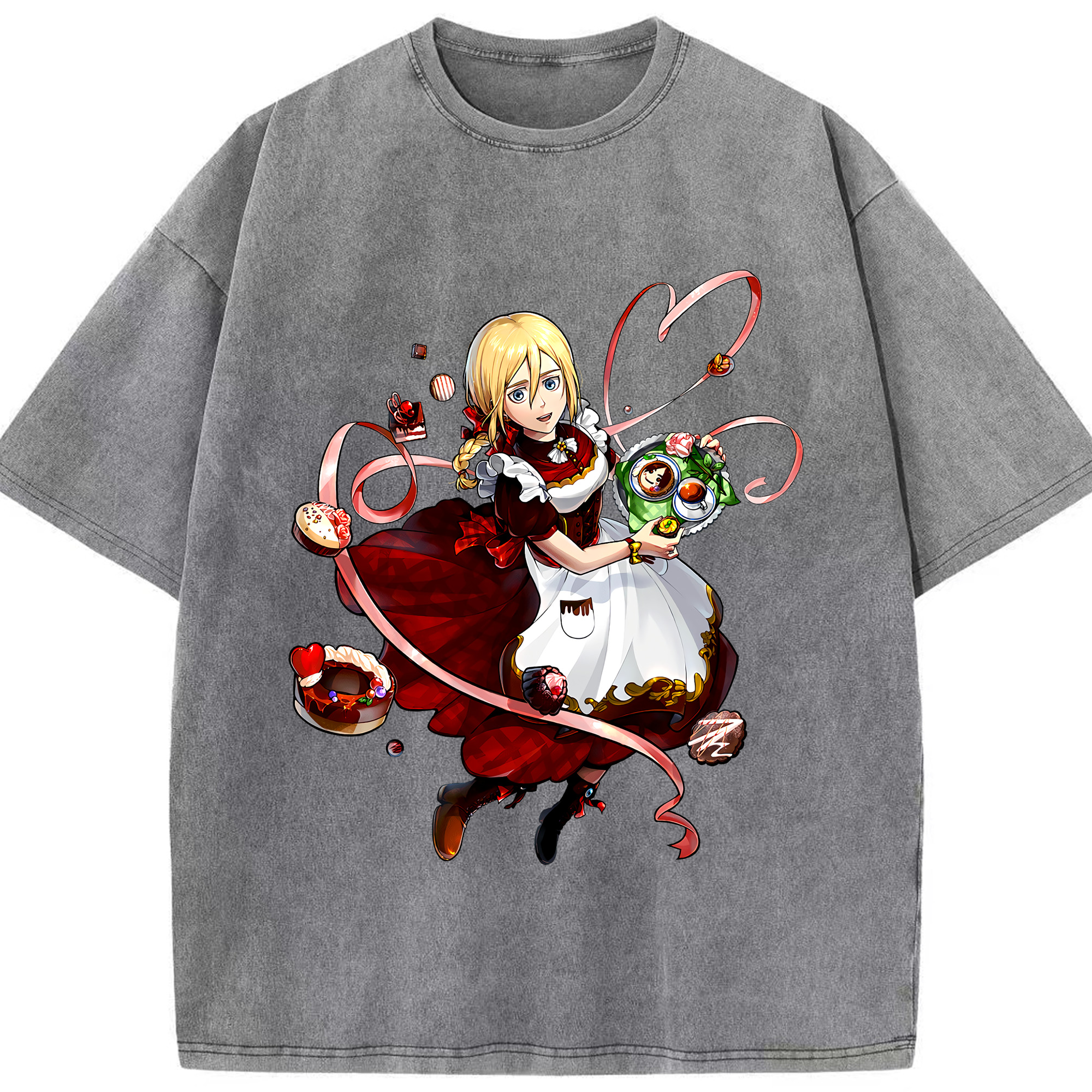 （画像用） 進撃の巨人 クリスタ·レンズ Attack on Titan Christa Lenz 綿100% ヴィンテージ風 半袖Tシャツ（フロントプリント）