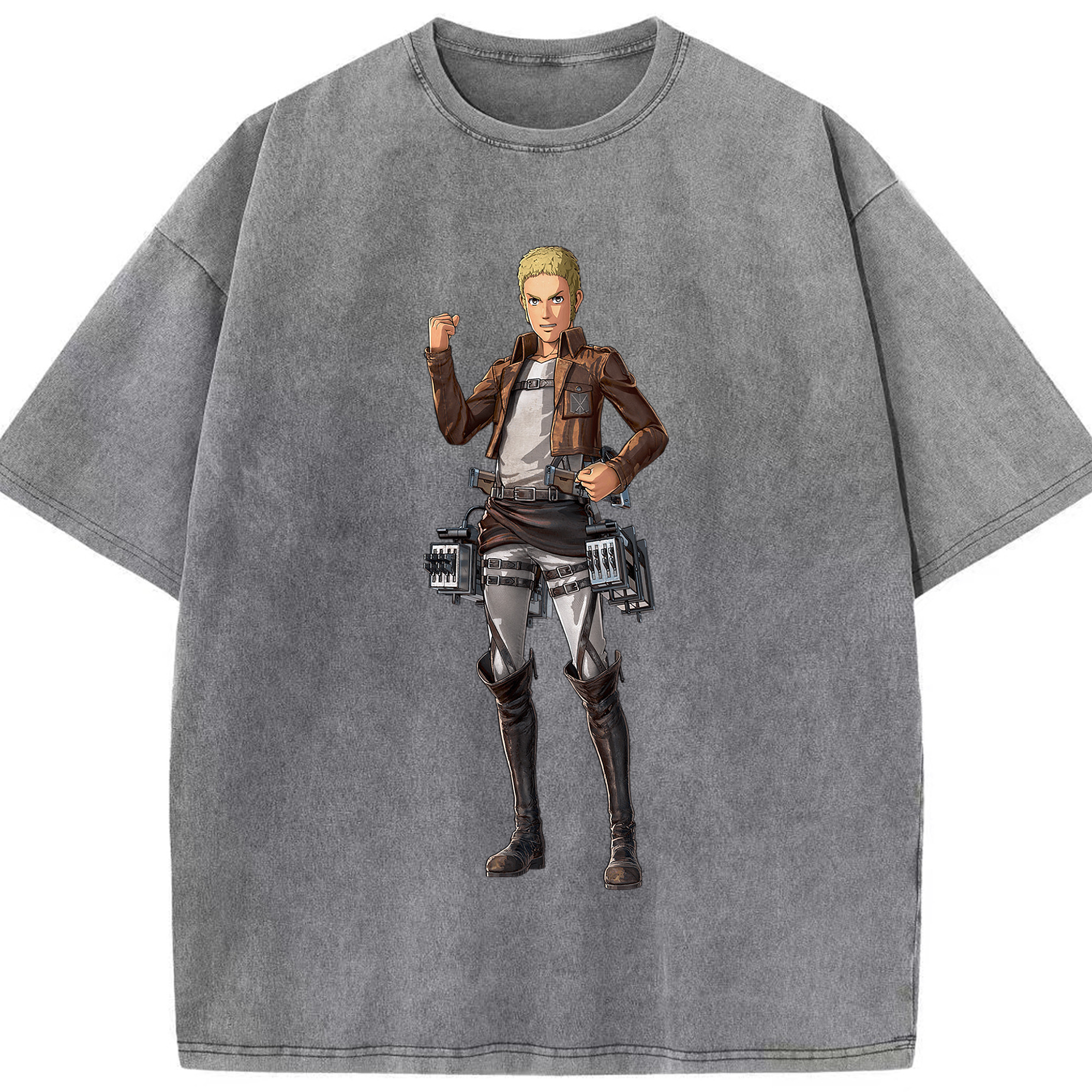 （画像用） 進撃の巨人 ライナー・ブラウン Attack on Titan Reiner Braun 綿100% ヴィンテージ風 半袖Tシャツ（フロントプリント）