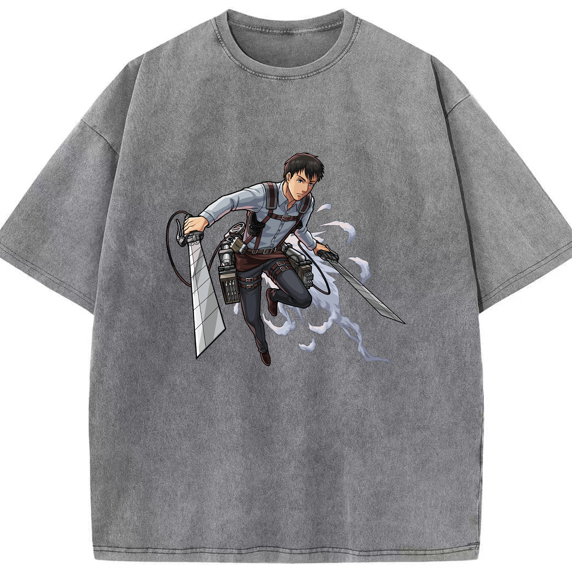 （画像用） 進撃の巨人 ベルトルト・フーバー Attack on Titan Bertholdt Hoover 綿100% ヴィンテージ風 半袖Tシャツ（フロントプリント）