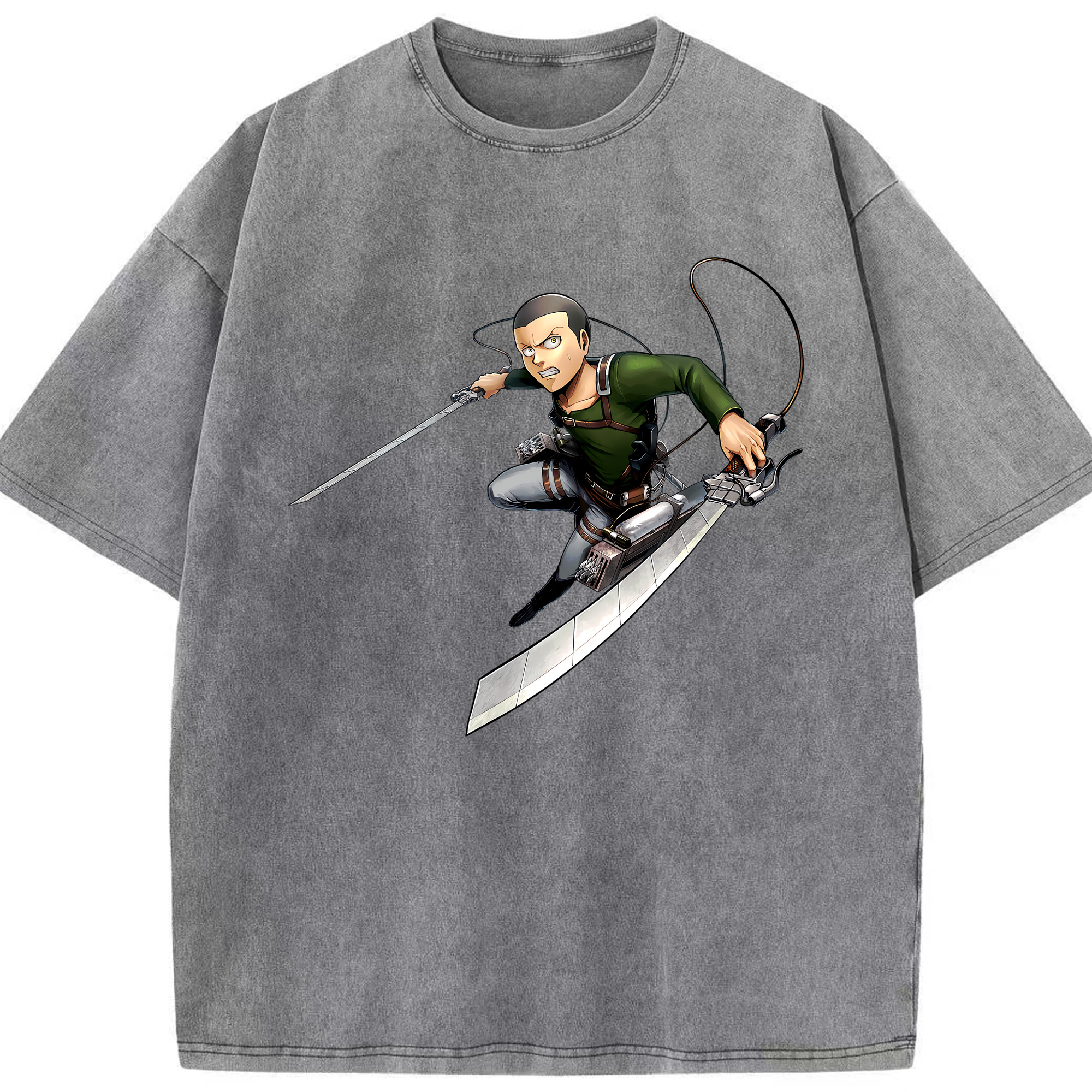 （画像用） 進撃の巨人 コニー·スプリンガー Attack on Titan Connie Springer 綿100% ヴィンテージ風 半袖Tシャツ（フロントプリント）