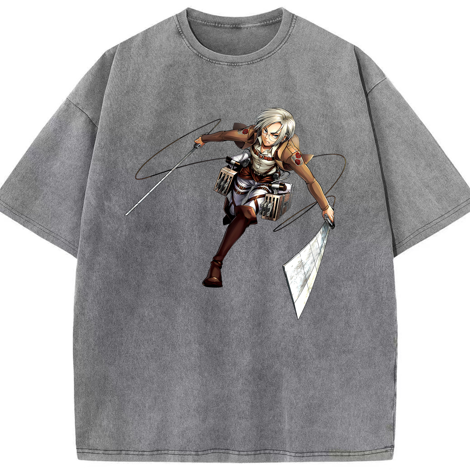 （画像用）  綿100% ヴィンテージ風 半袖Tシャツ（フロントプリント）