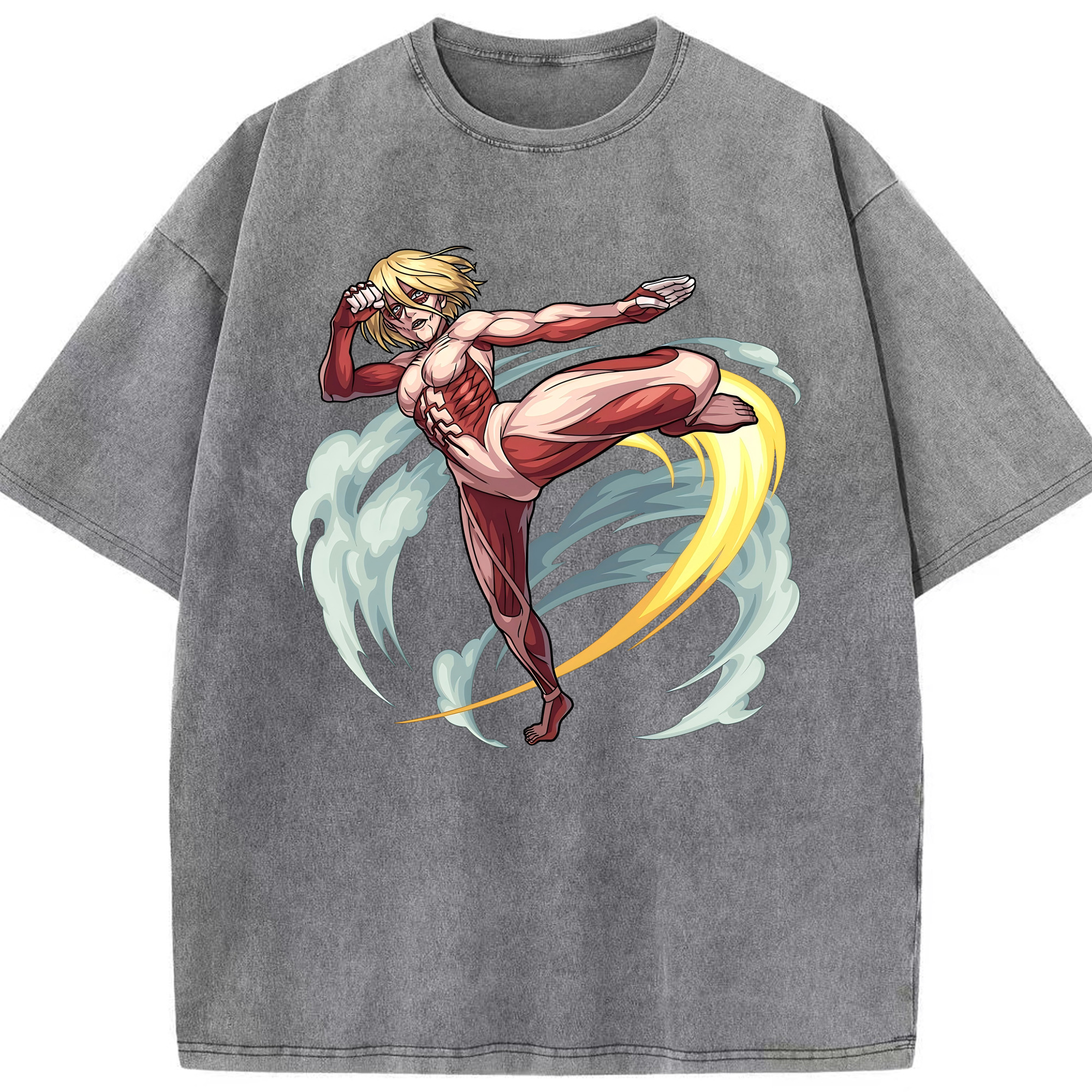 （画像用） 進撃の巨人 Attack on Titan 綿100% ヴィンテージ風 半袖Tシャツ（フロントプリント）