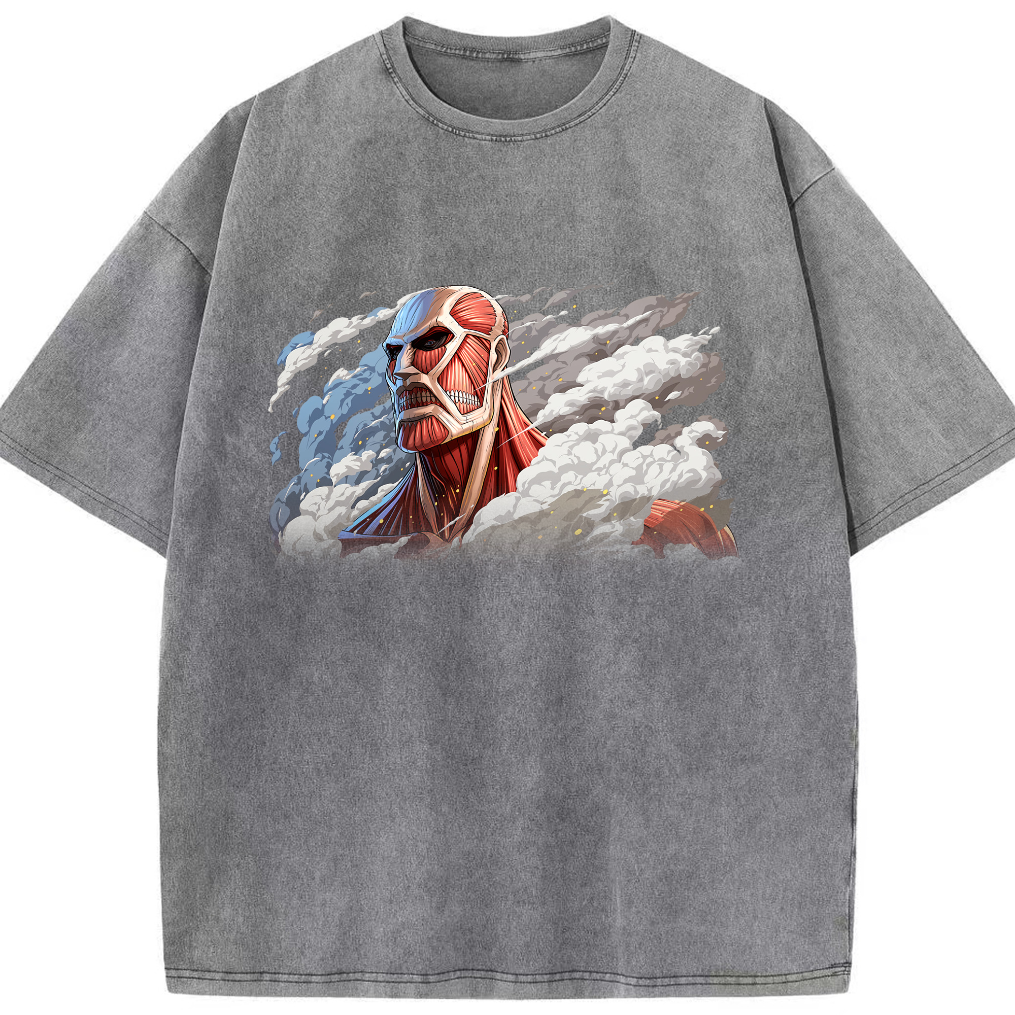 （画像用） 進撃の巨人 Attack on Titan 綿100% ヴィンテージ風 半袖Tシャツ（フロントプリント）
