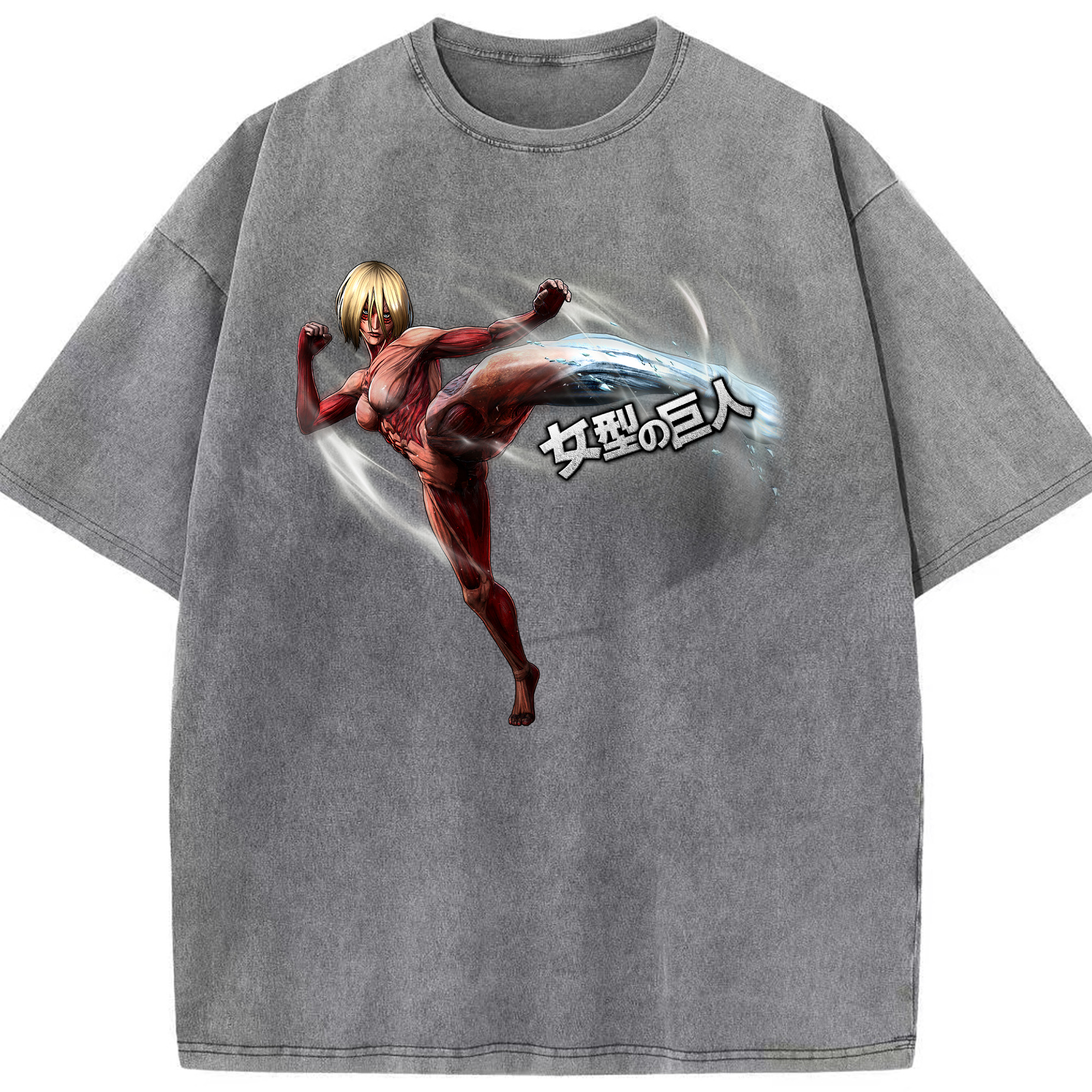（画像用） 進撃の巨人 Attack on Titan 綿100% ヴィンテージ風 半袖Tシャツ（フロントプリント）
