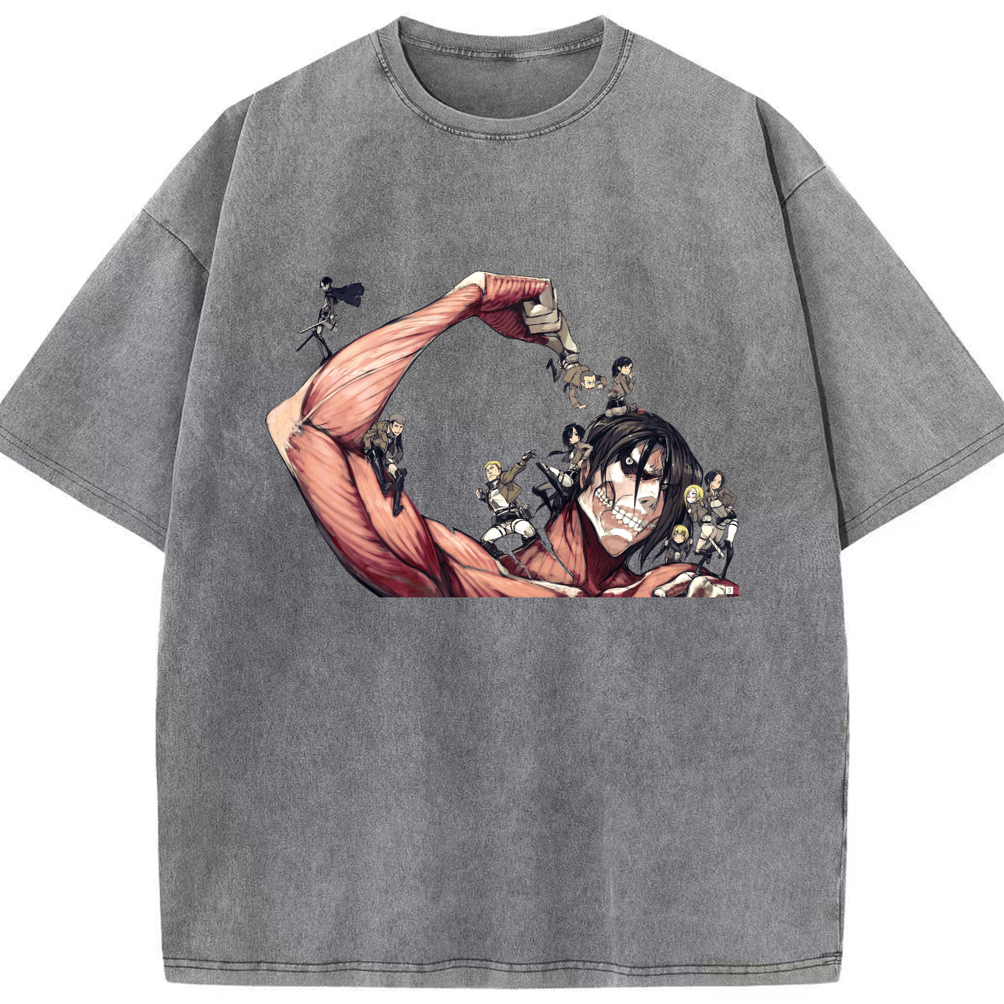 （画像用） 進撃の巨人 Attack on Titan 綿100% ヴィンテージ風 半袖Tシャツ（フロントプリント）