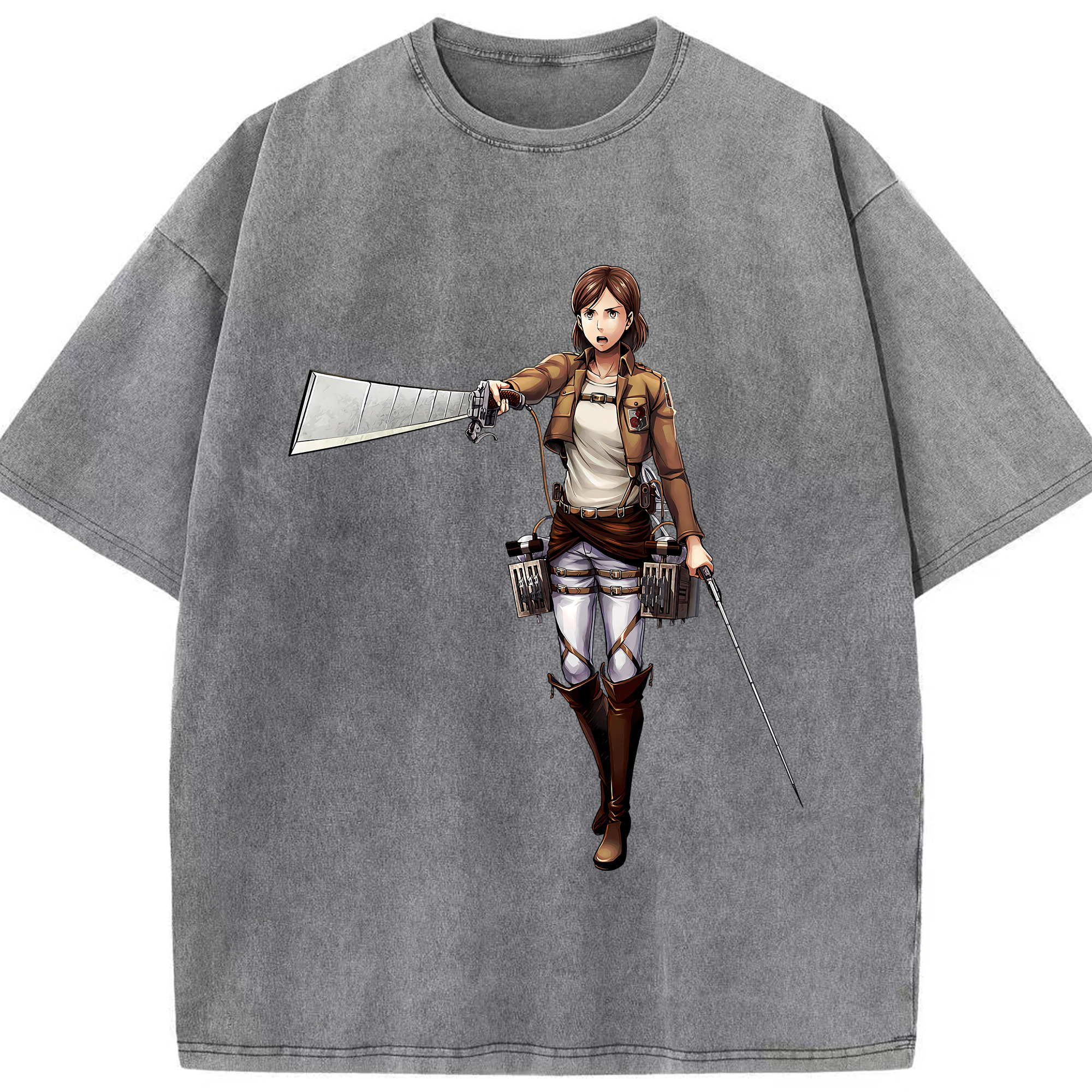 （画像用） 進撃の巨人 Attack on Titan 綿100% ヴィンテージ風 半袖Tシャツ（フロントプリント）