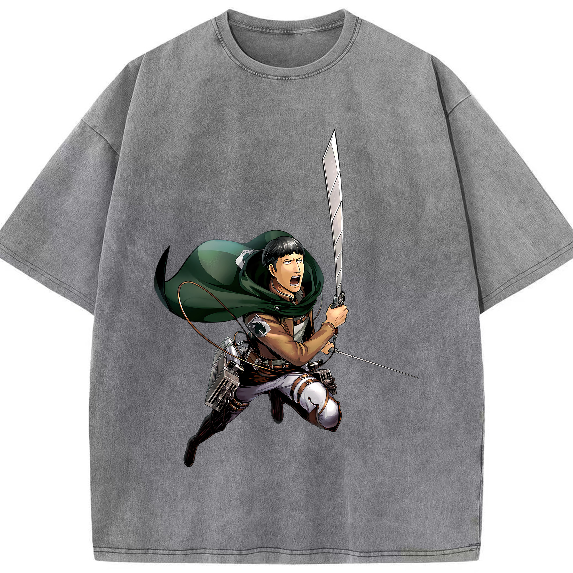 （画像用） 進撃の巨人 Attack on Titan 綿100% ヴィンテージ風 半袖Tシャツ（フロントプリント）