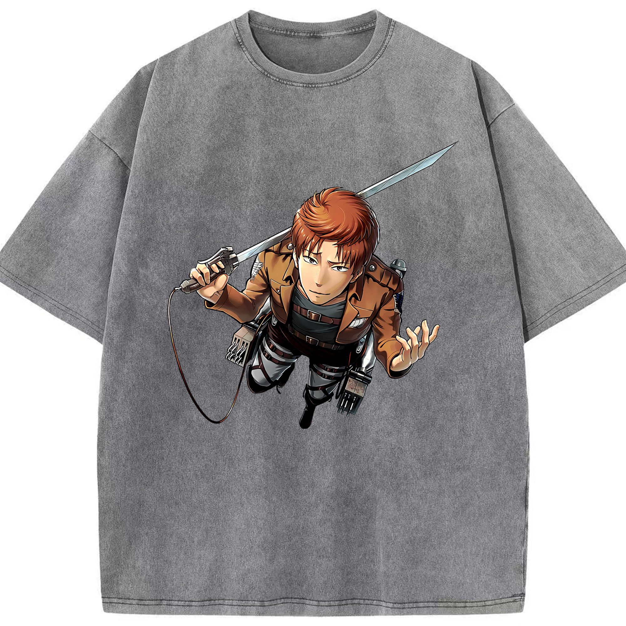 （画像用） 進撃の巨人 Attack on Titan 綿100% ヴィンテージ風 半袖Tシャツ（フロントプリント）