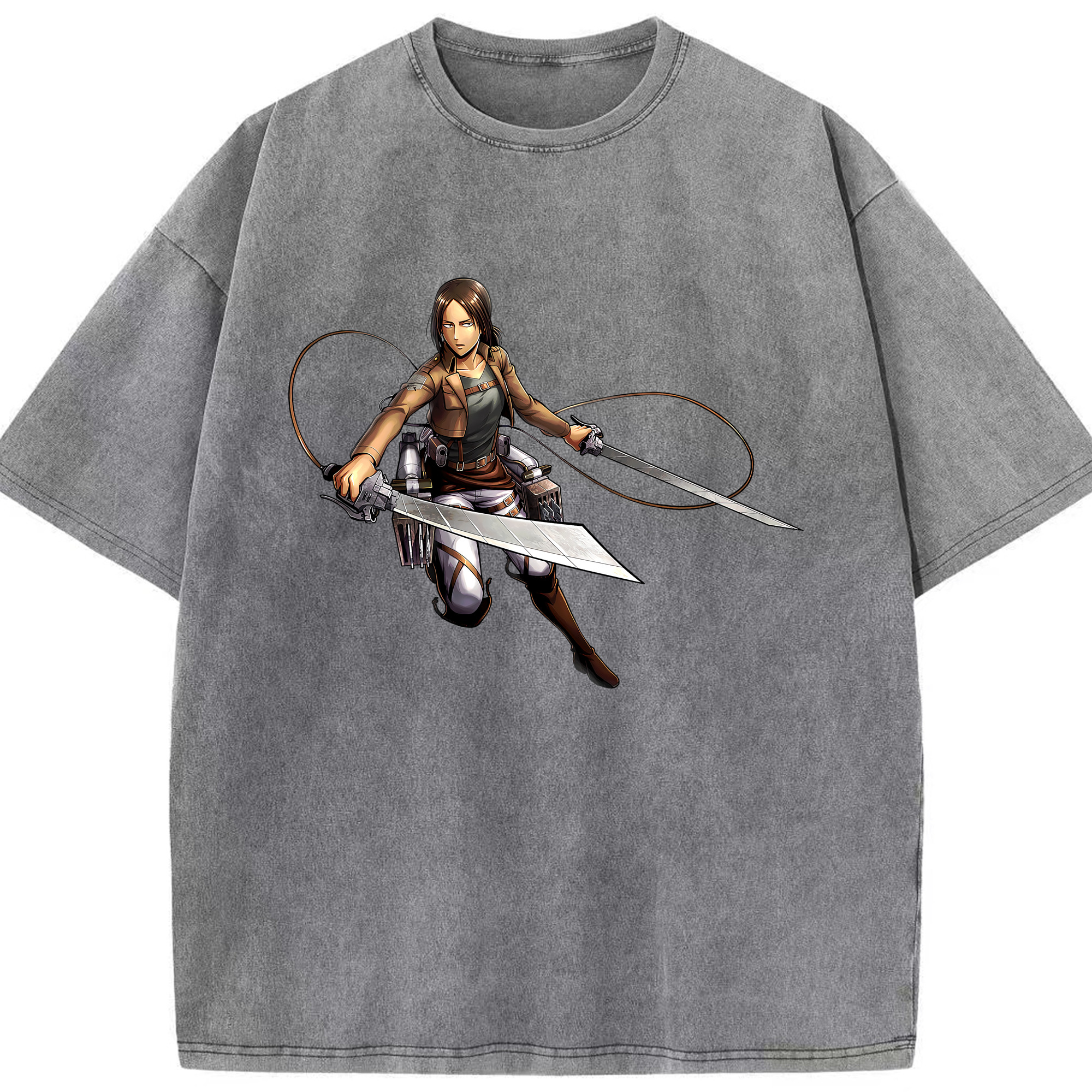 （画像用） 進撃の巨人 Attack on Titan 綿100% ヴィンテージ風 半袖Tシャツ（フロントプリント）