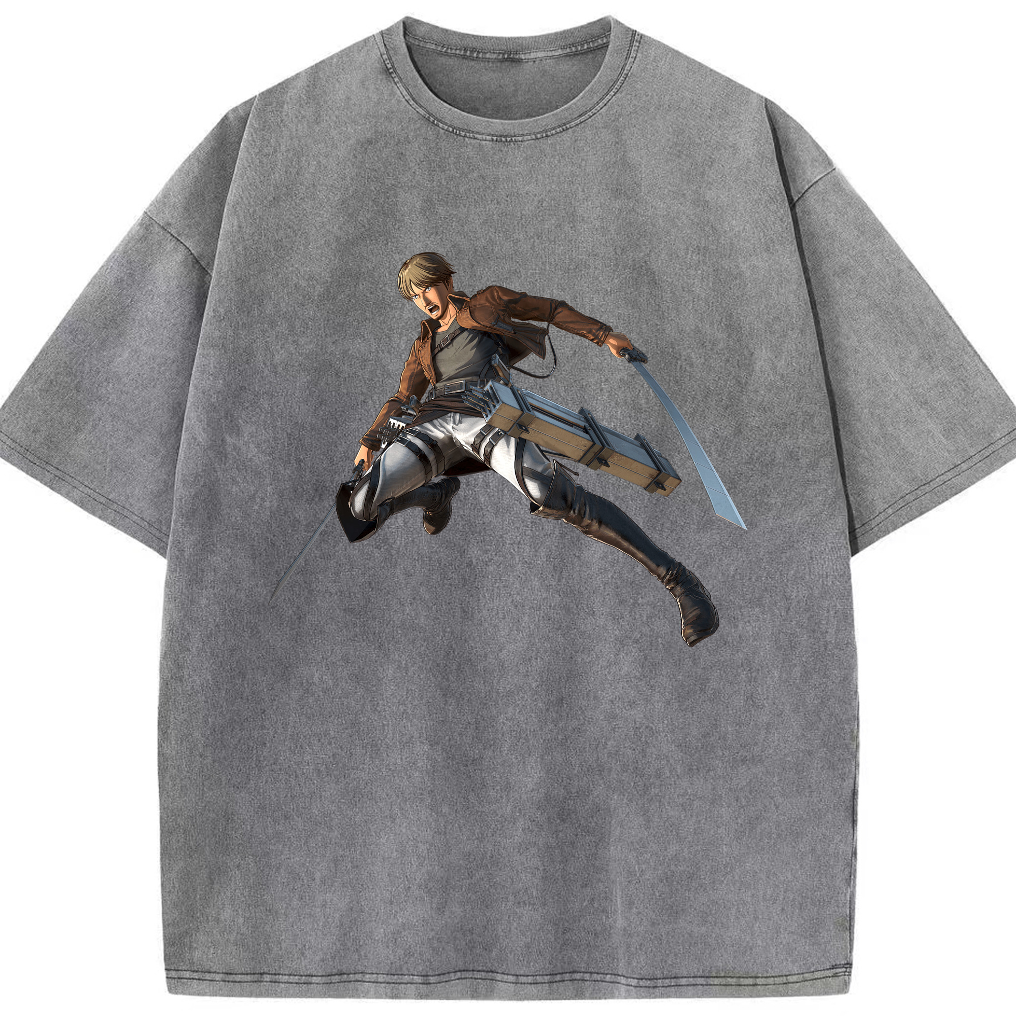 （画像用） 進撃の巨人 Attack on Titan 綿100% ヴィンテージ風 半袖Tシャツ（フロントプリント）