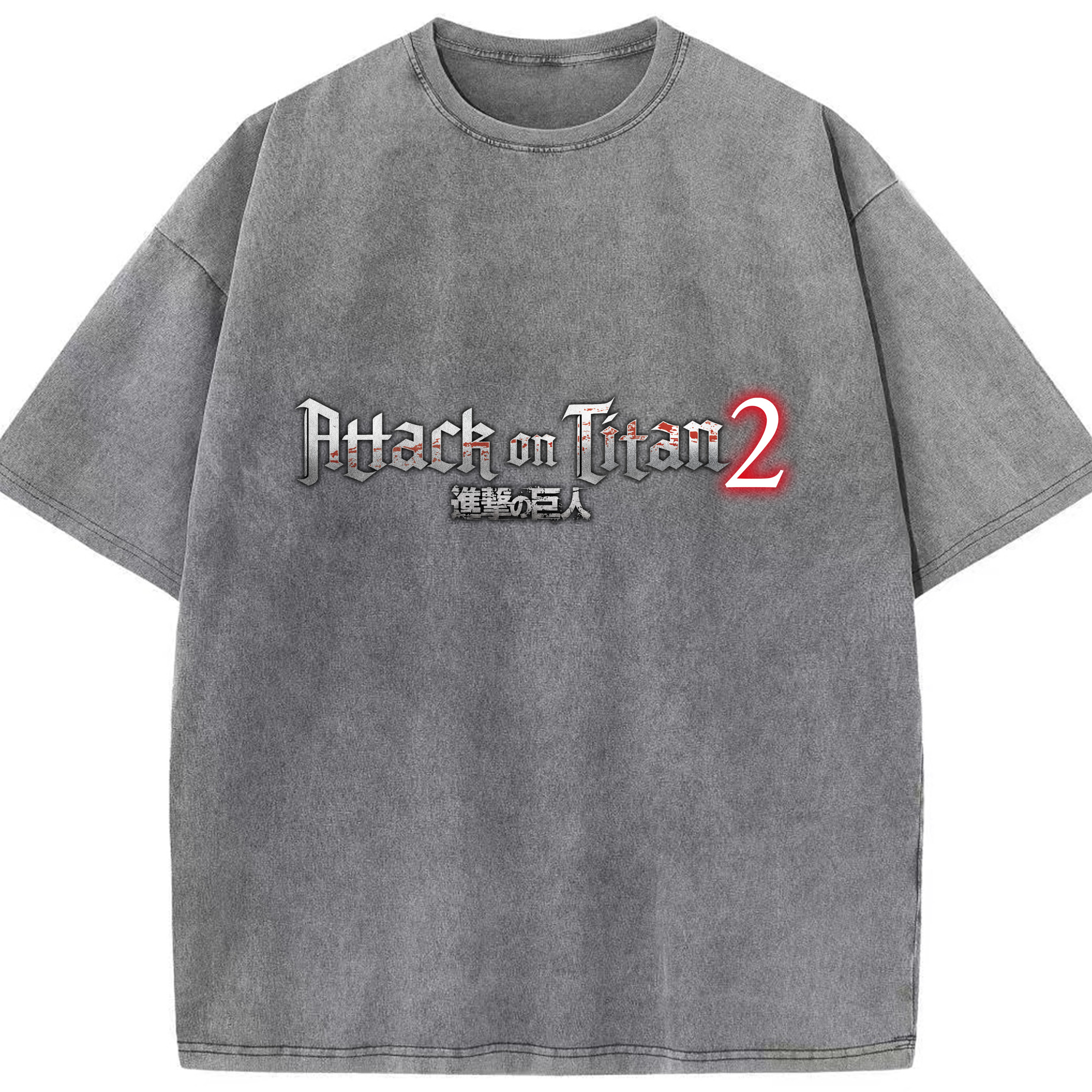 （画像用） 進撃の巨人 Attack on Titan 綿100% ヴィンテージ風 半袖Tシャツ（フロントプリント）