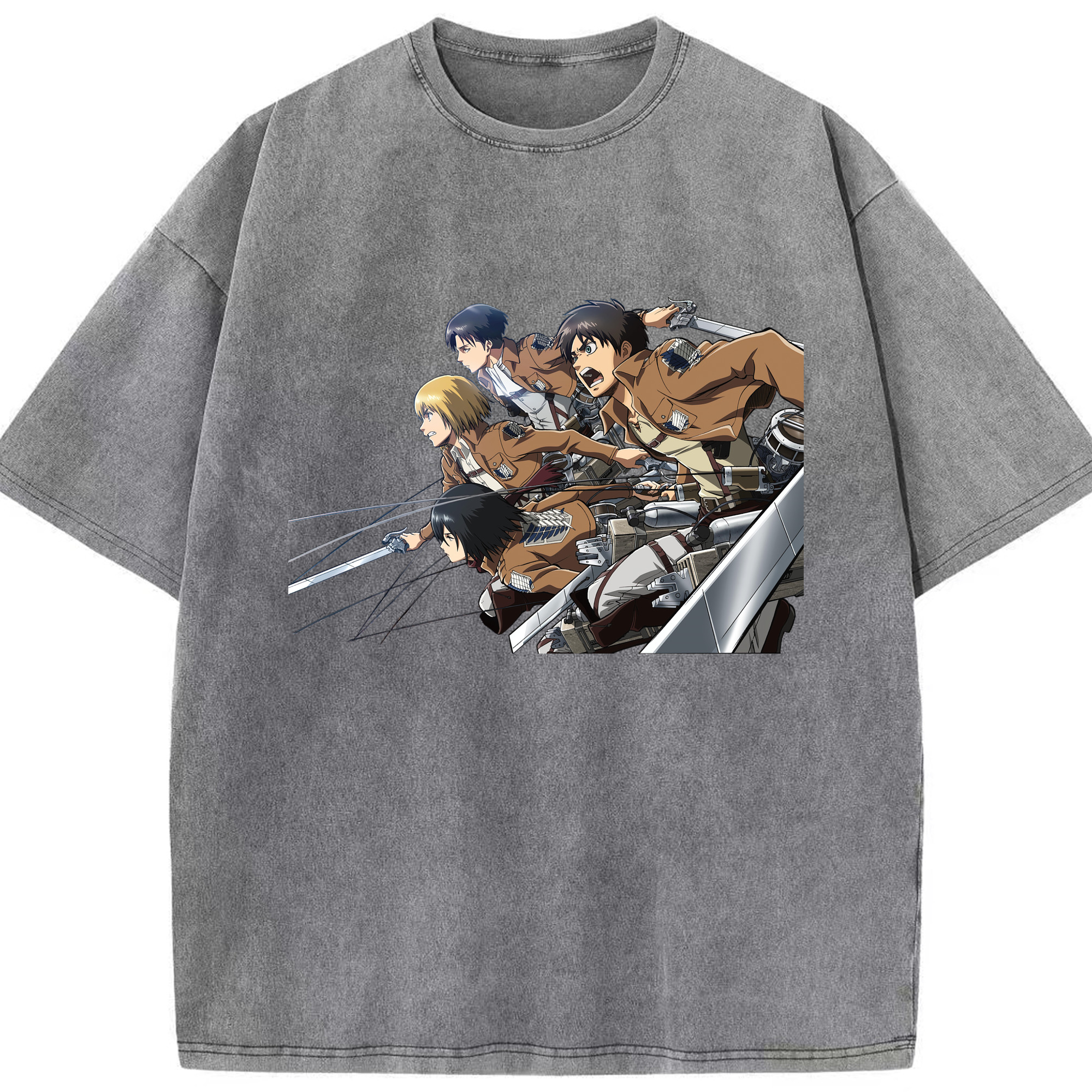 （画像用） 進撃の巨人 Attack on Titan 綿100% ヴィンテージ風 半袖Tシャツ（フロントプリント）