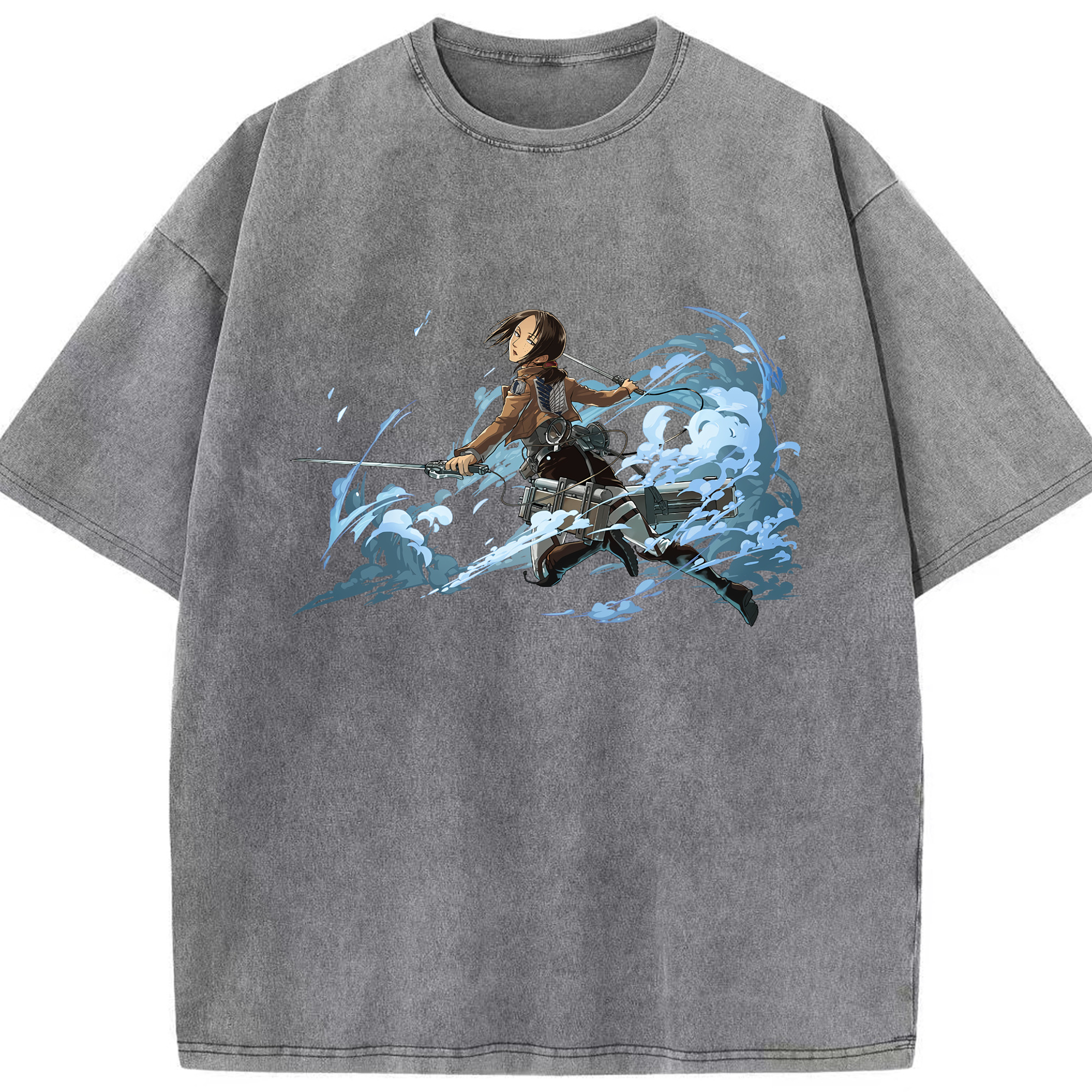 （画像用） 進撃の巨人 Attack on Titan 綿100% ヴィンテージ風 半袖Tシャツ（フロントプリント）