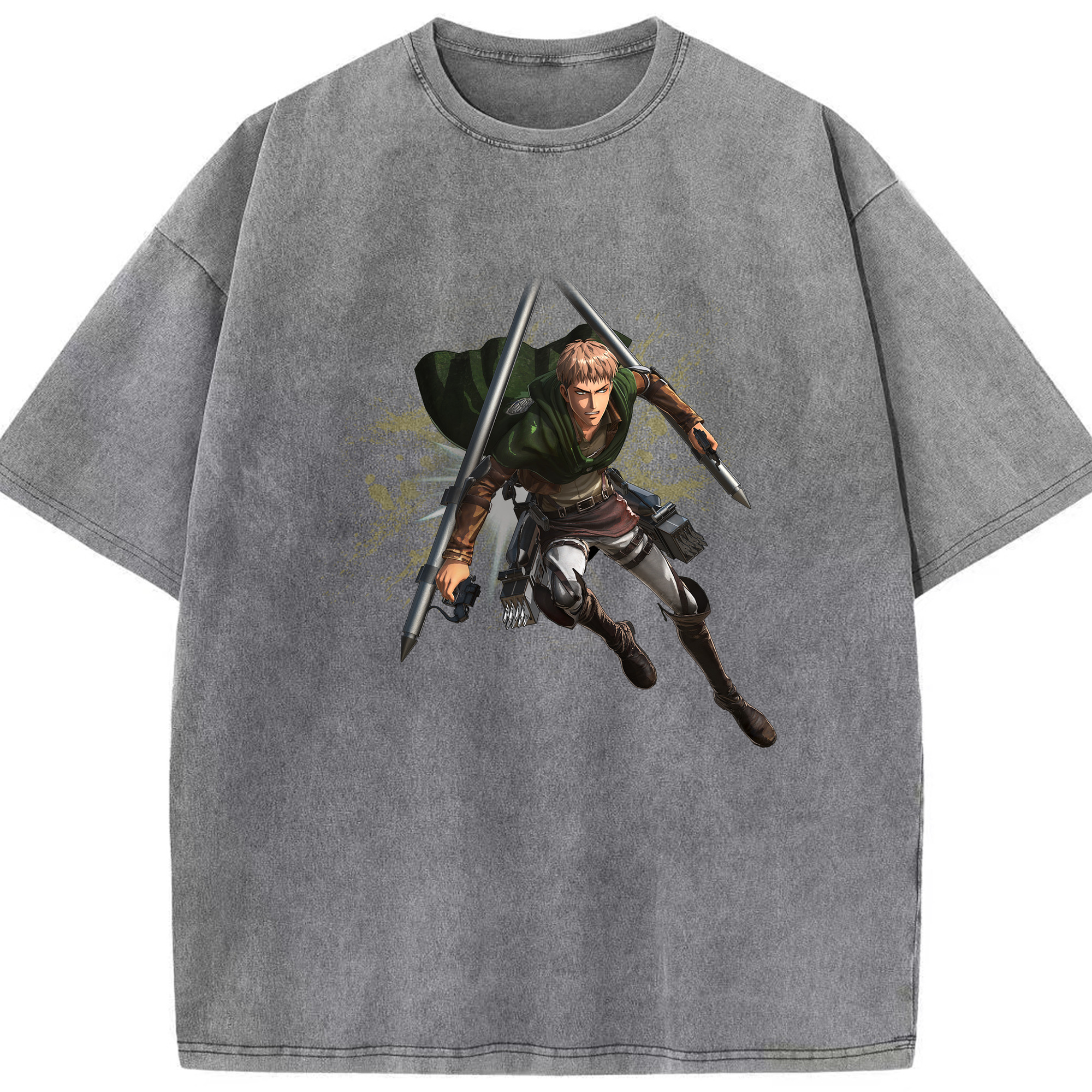 （画像用） 進撃の巨人 ジャン・キルシュタイン Attack on Titan Jean Kirstein 綿100% ヴィンテージ風 半袖Tシャツ（フロントプリント）