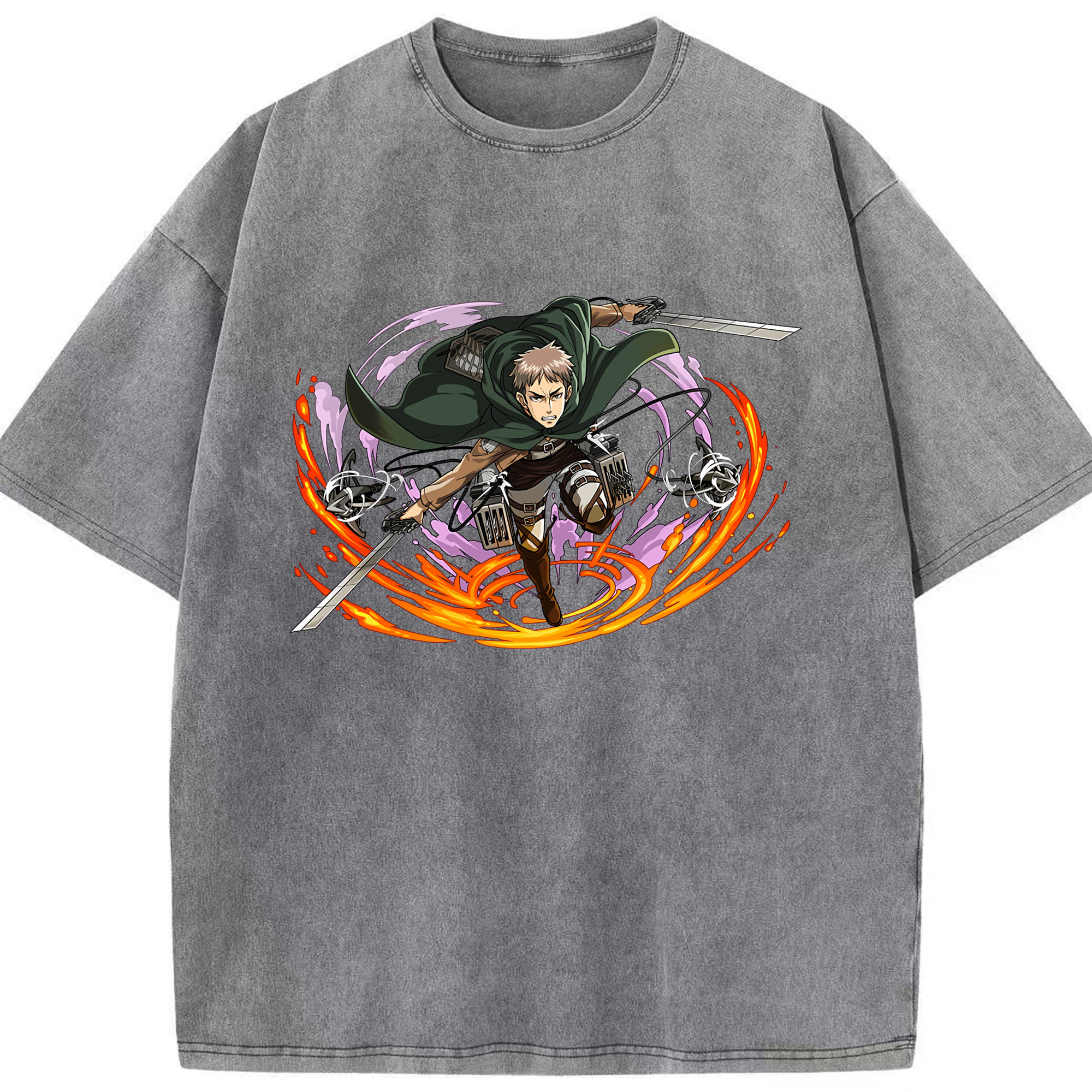 （画像用） 進撃の巨人 ジャン・キルシュタイン Attack on Titan Jean Kirstein 綿100% ヴィンテージ風 半袖Tシャツ（フロントプリント）