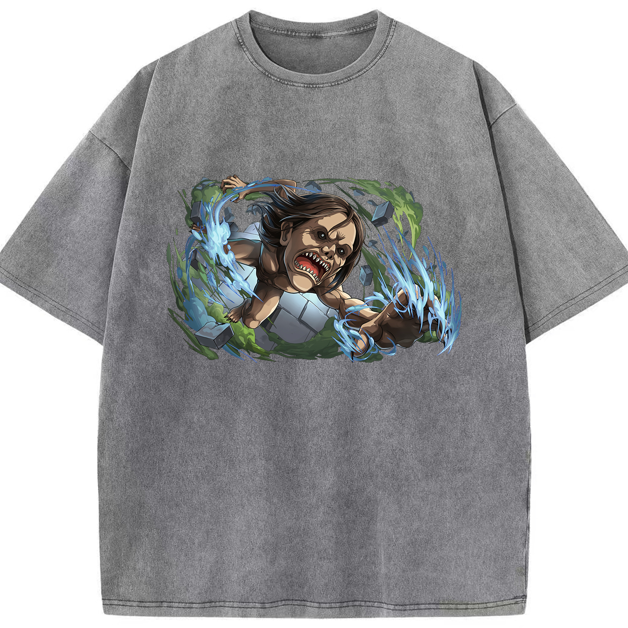 （画像用） 進撃の巨人 Attack on Titan 綿100% ヴィンテージ風 半袖Tシャツ（フロントプリント）