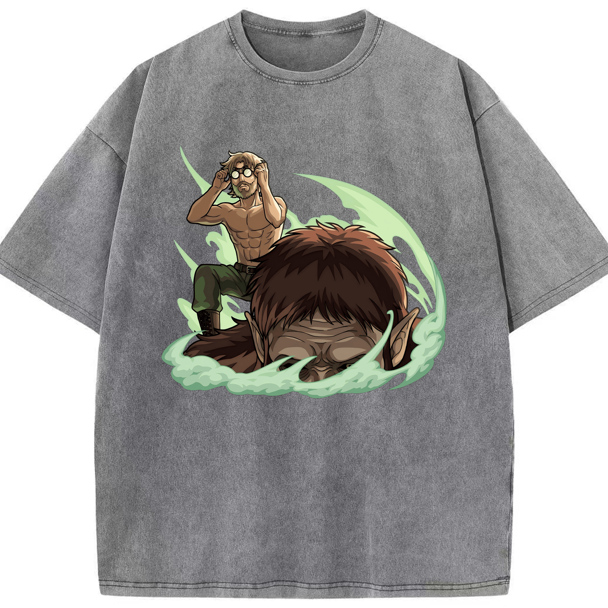 （画像用） 進撃の巨人 Attack on Titan 綿100% ヴィンテージ風 半袖Tシャツ（フロントプリント）