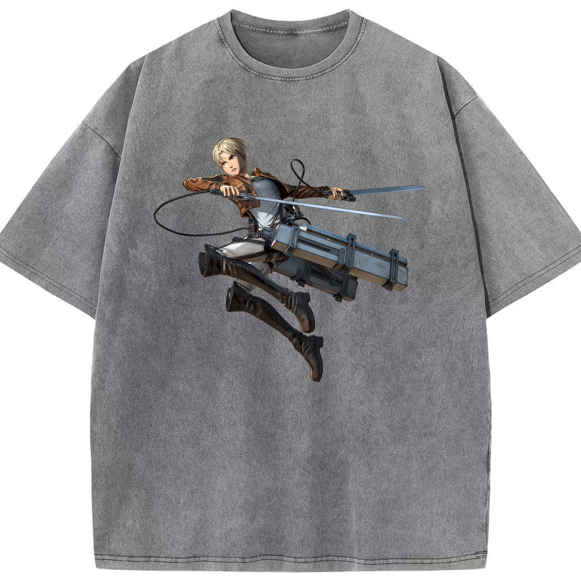 （画像用） 進撃の巨人 Attack on Titan 綿100% ヴィンテージ風 半袖Tシャツ（フロントプリント）