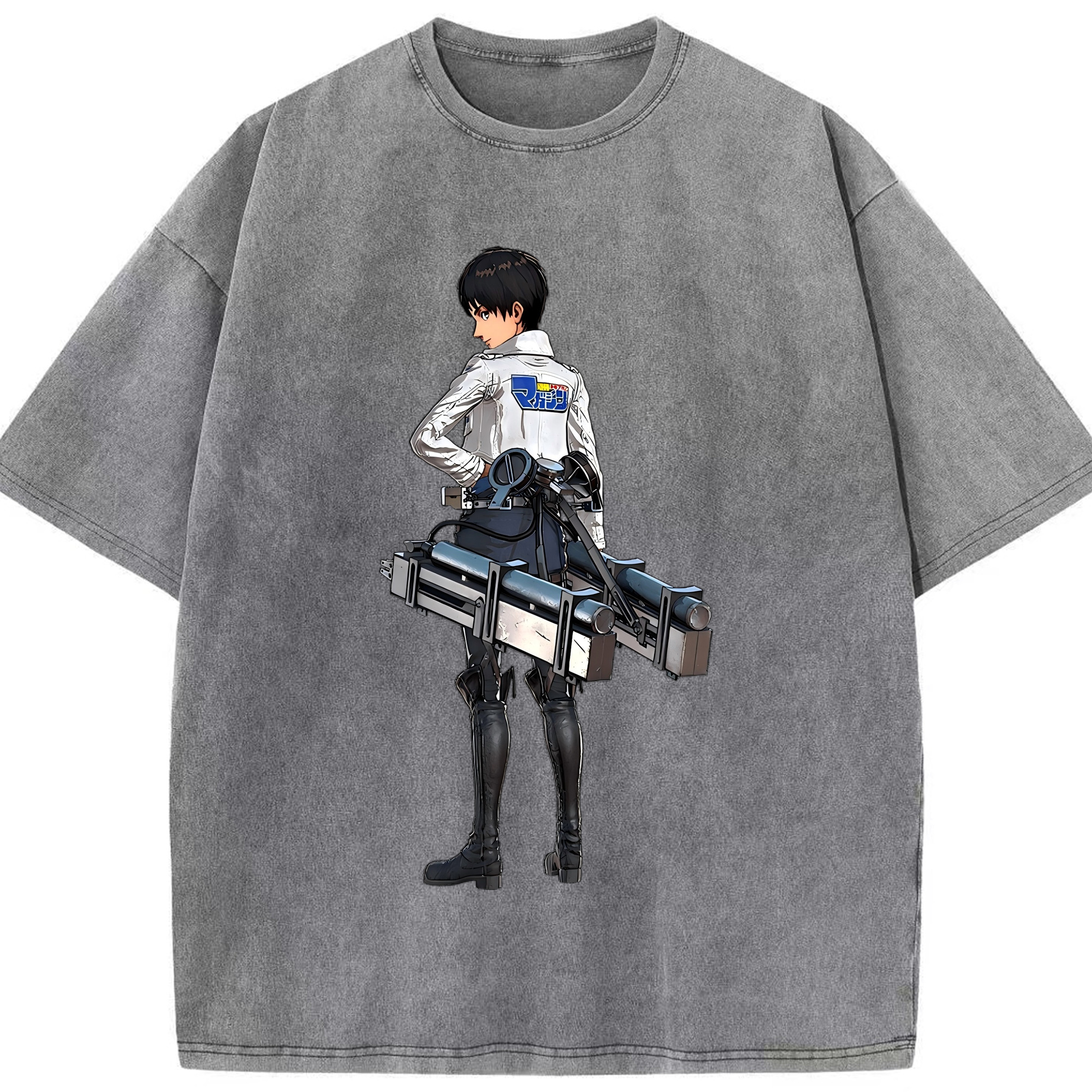 （画像用） 進撃の巨人 エレン･イェーガー Attack on Titan Eren Jäger 綿100% ヴィンテージ風 半袖Tシャツ（フロントプリント）