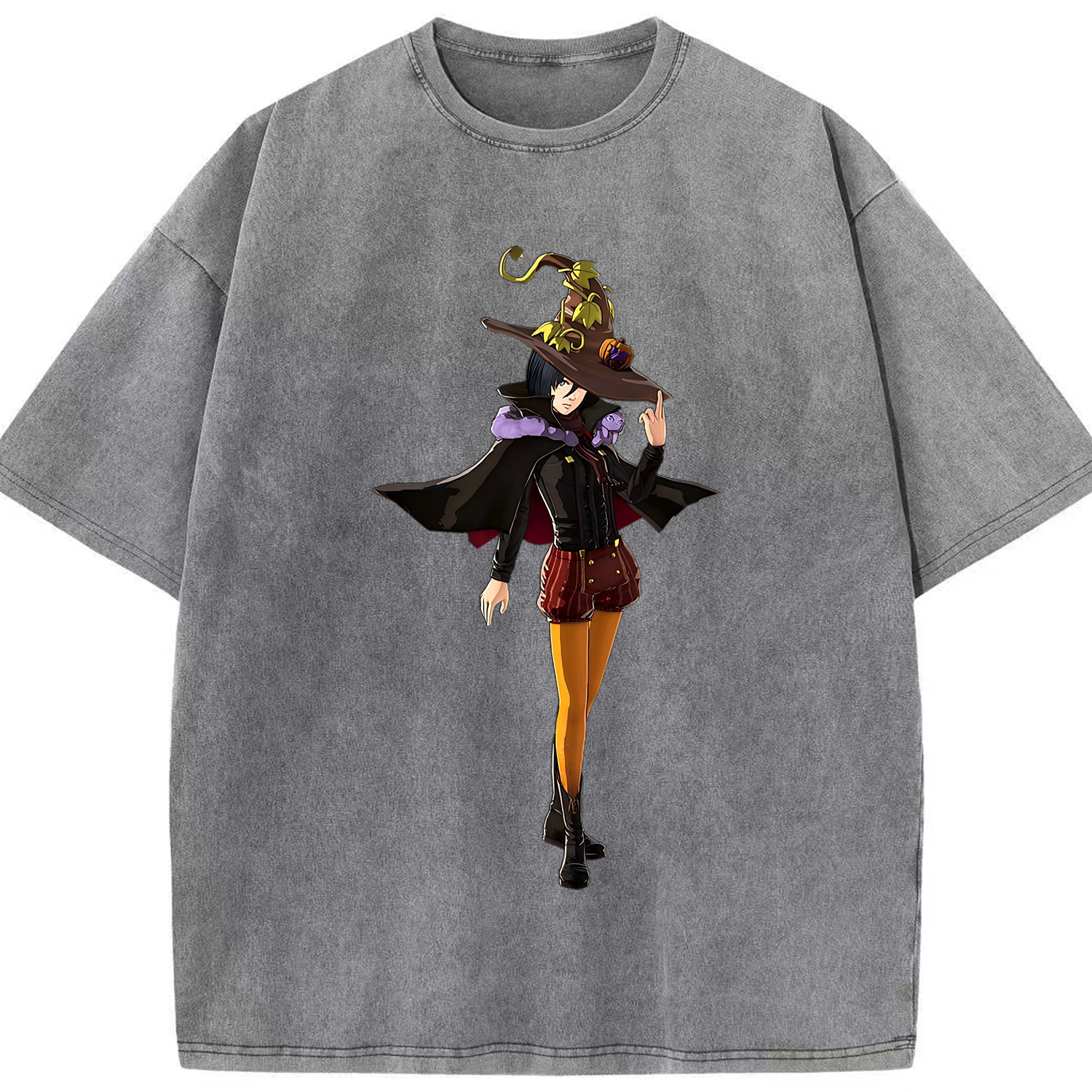（画像用） 進撃の巨人 ミカサ·アッカーマン Attack on Titan Mikasa Ackerman 綿100% ヴィンテージ風 半袖Tシャツ（フロントプリント）