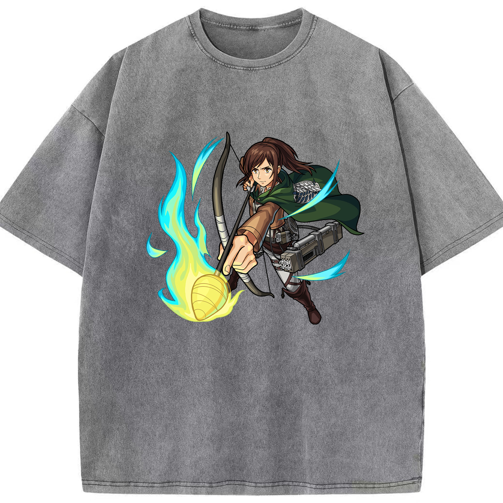 （画像用） 進撃の巨人 サシャ·ブラウス Attack on Titan Sasha Blaus 綿100% ヴィンテージ風 半袖Tシャツ（フロントプリント）