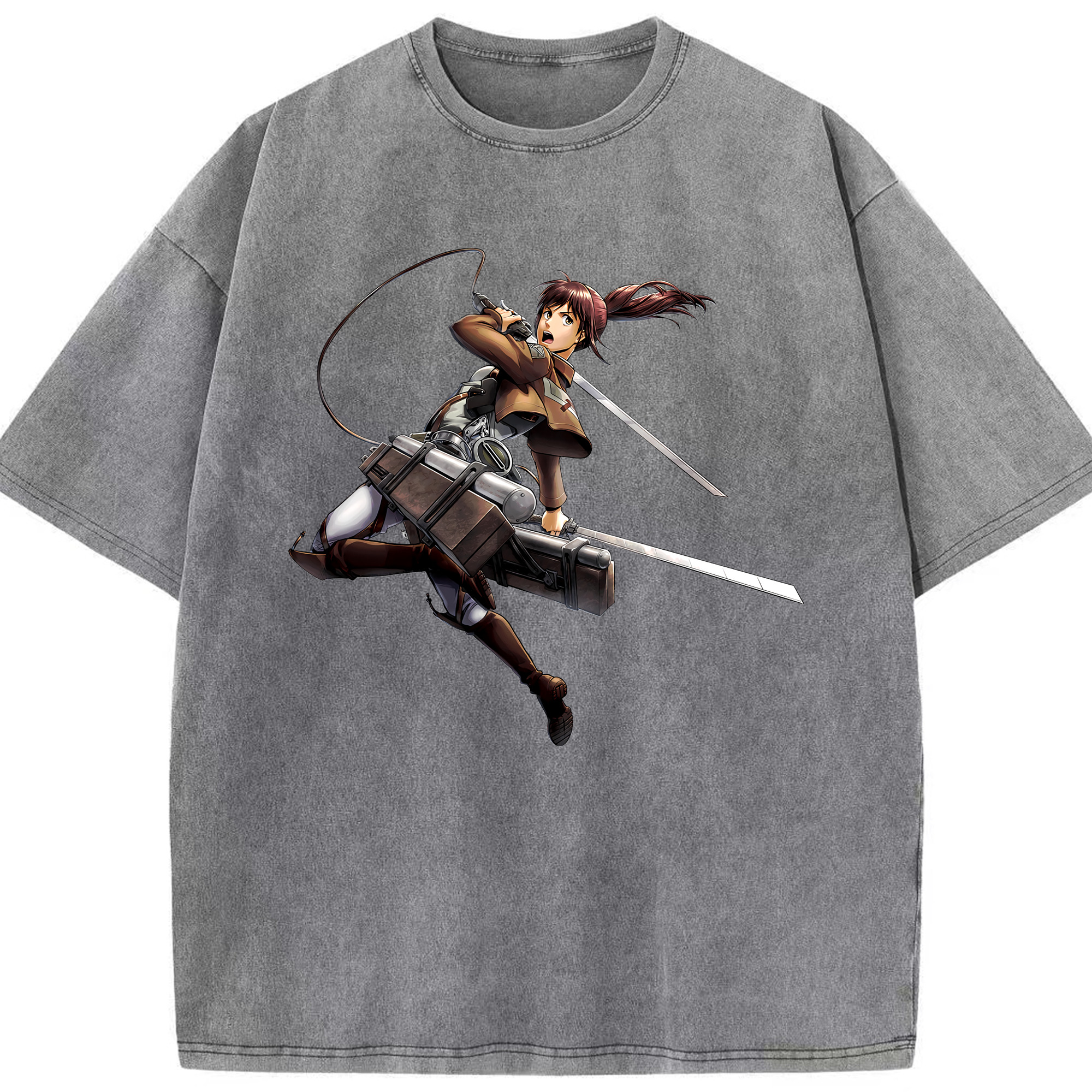（画像用） 進撃の巨人 サシャ·ブラウス Attack on Titan Sasha Blaus 綿100% ヴィンテージ風 半袖Tシャツ（フロントプリント）