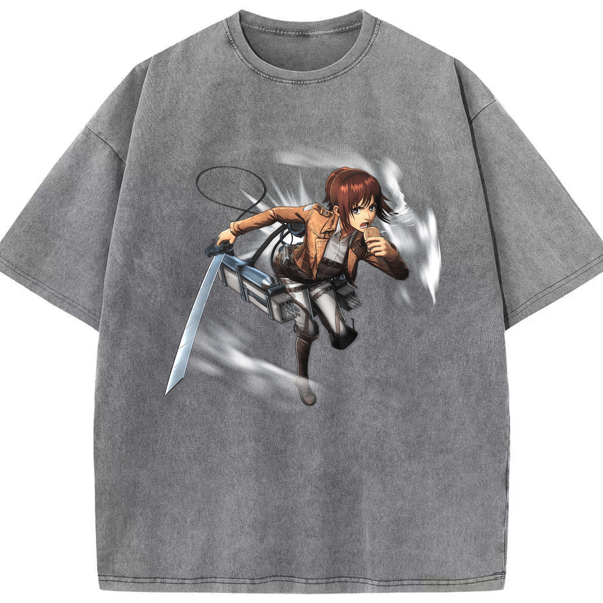 （画像用） 進撃の巨人 サシャ·ブラウス Attack on Titan Sasha Blaus 綿100% ヴィンテージ風 半袖Tシャツ（フロントプリント）