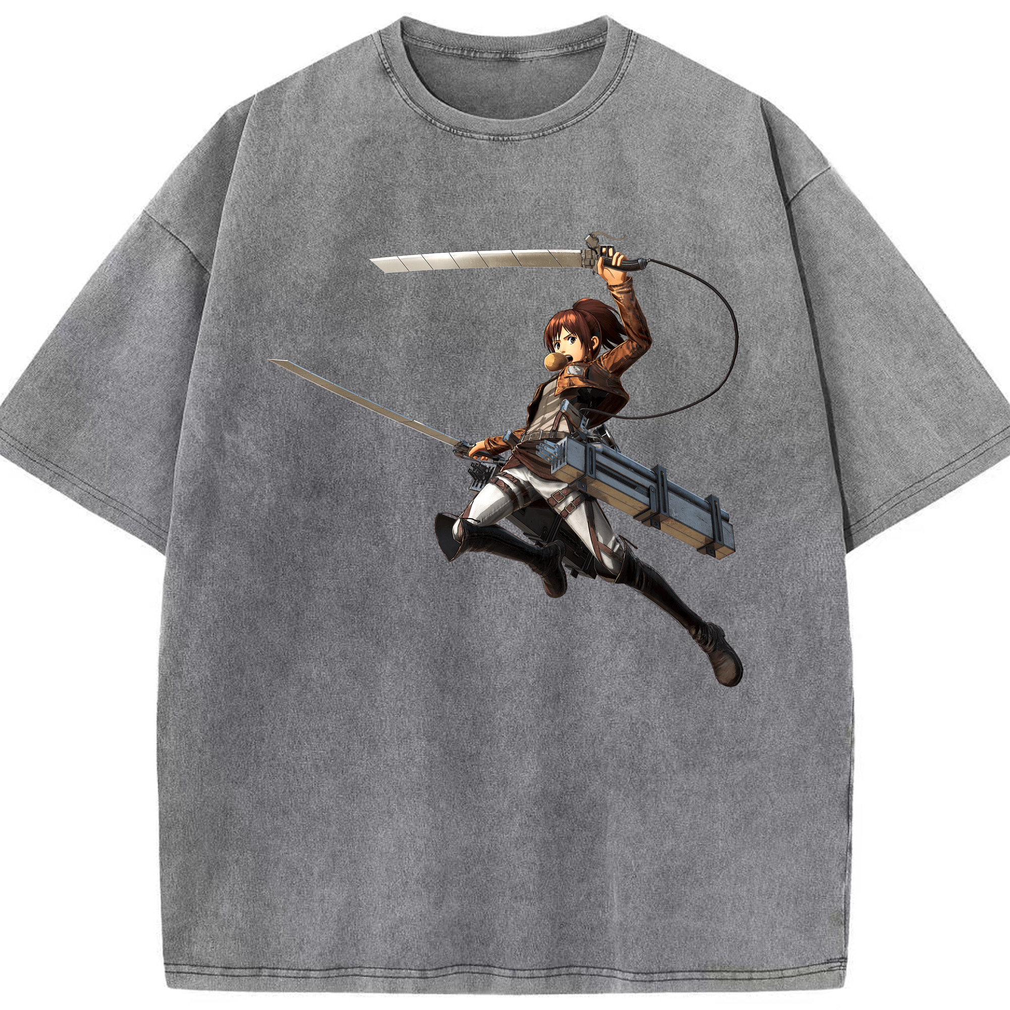 （画像用） 進撃の巨人 サシャ·ブラウス Attack on Titan Sasha Blaus 綿100% ヴィンテージ風 半袖Tシャツ（フロントプリント）