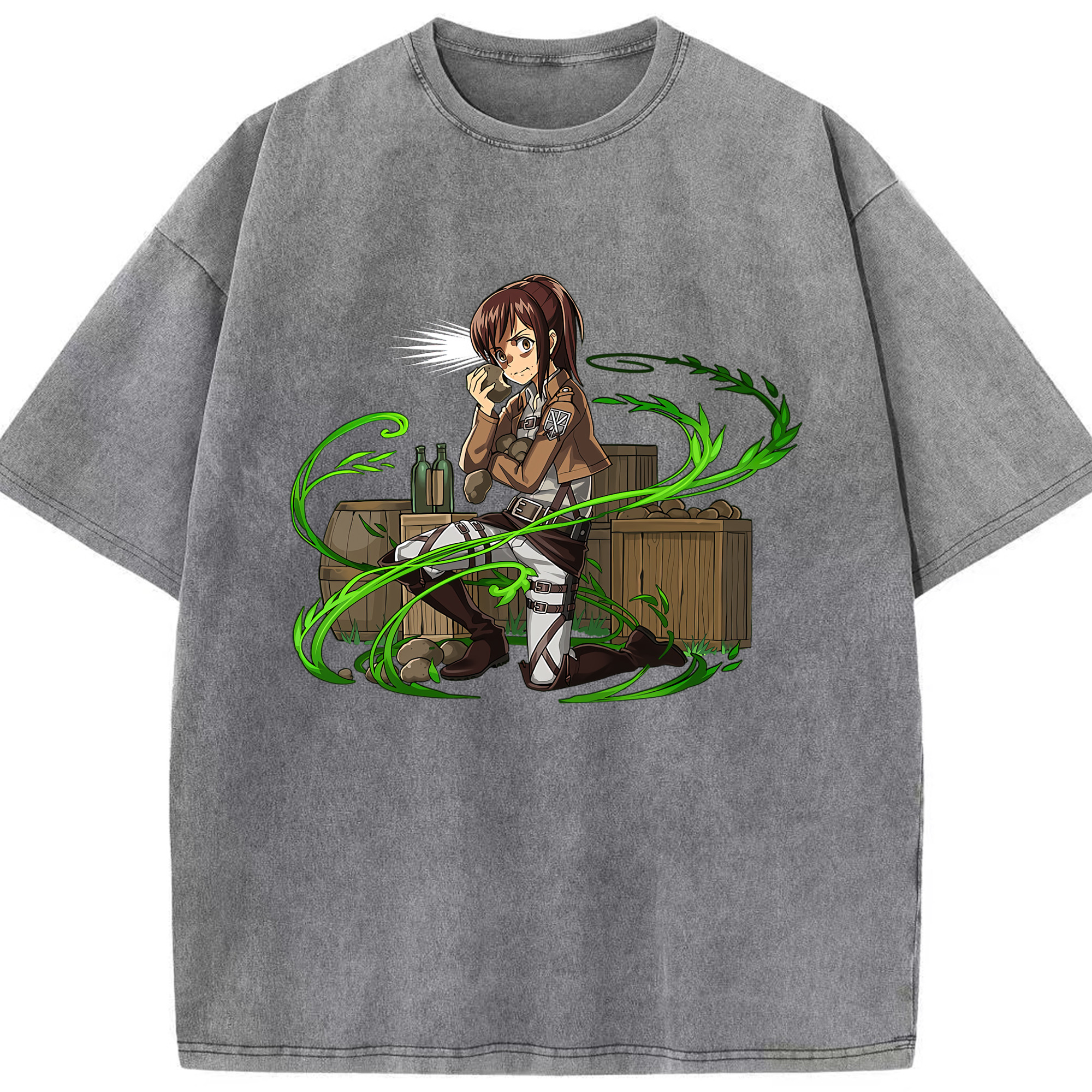 （画像用） 進撃の巨人 サシャ·ブラウス Attack on Titan Sasha Blaus 綿100% ヴィンテージ風 半袖Tシャツ（フロントプリント）