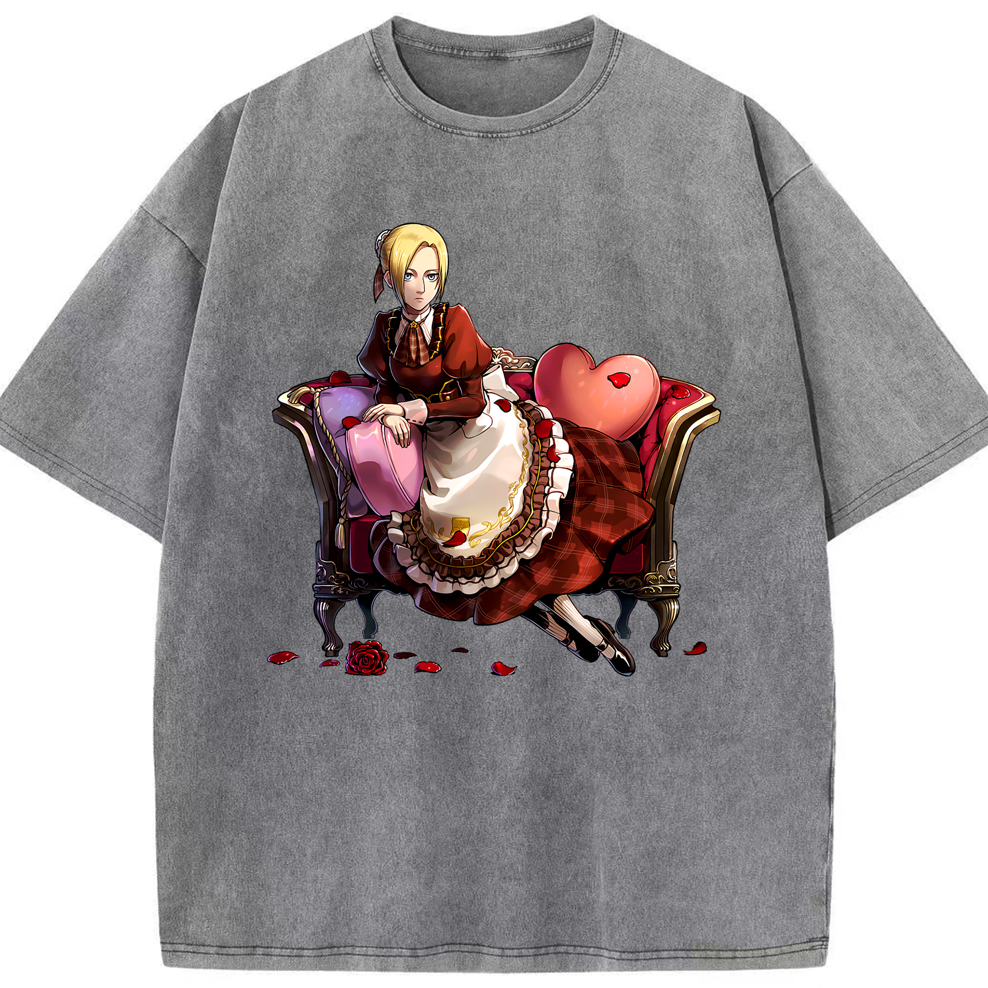 （画像用） 進撃の巨人 アニ・レオンハート Attack on Titan Annie Leonhart 綿100% ヴィンテージ風 半袖Tシャツ（フロントプリント）