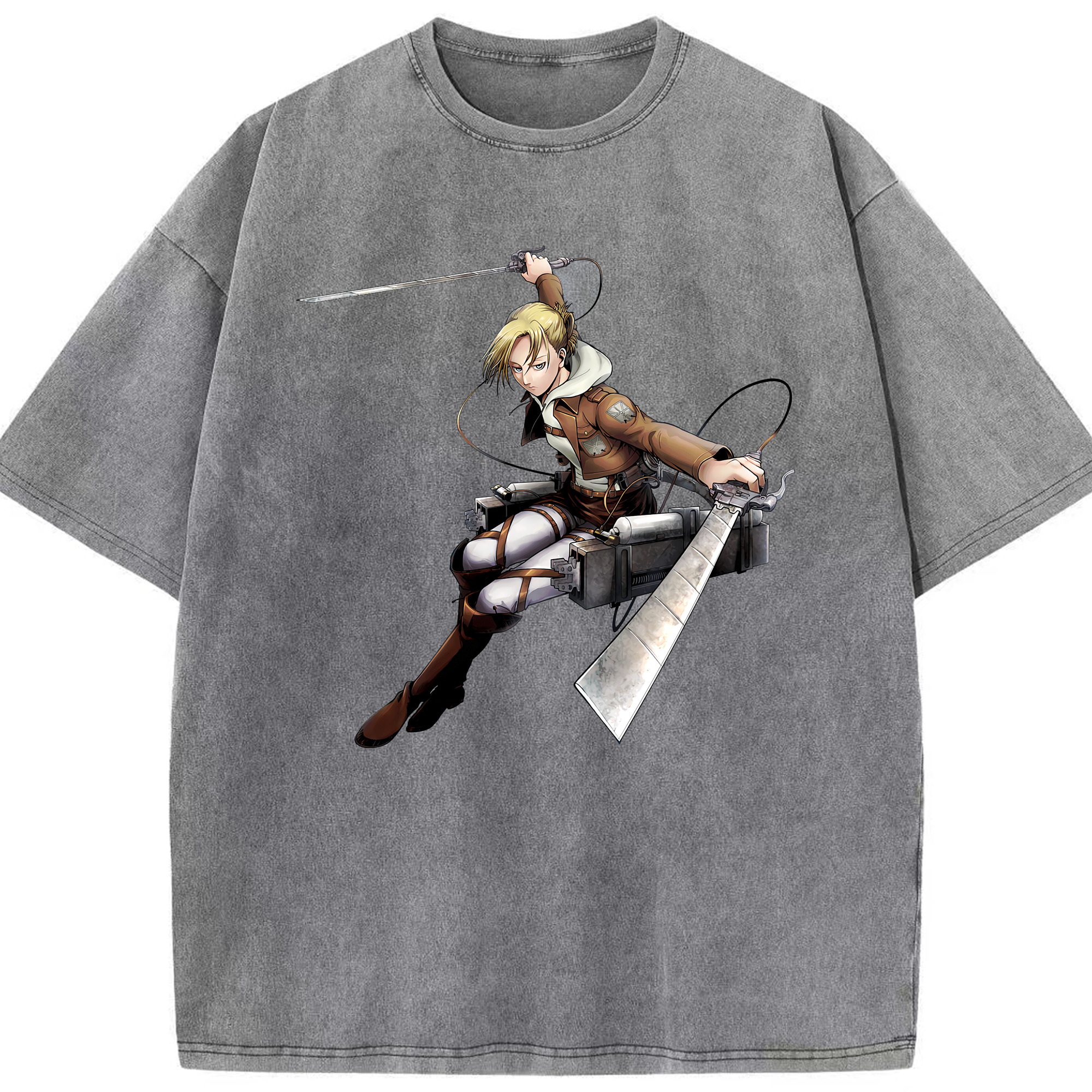 （画像用） 進撃の巨人 アニ・レオンハート Attack on Titan Annie Leonhart 綿100% ヴィンテージ風 半袖Tシャツ（フロントプリント）