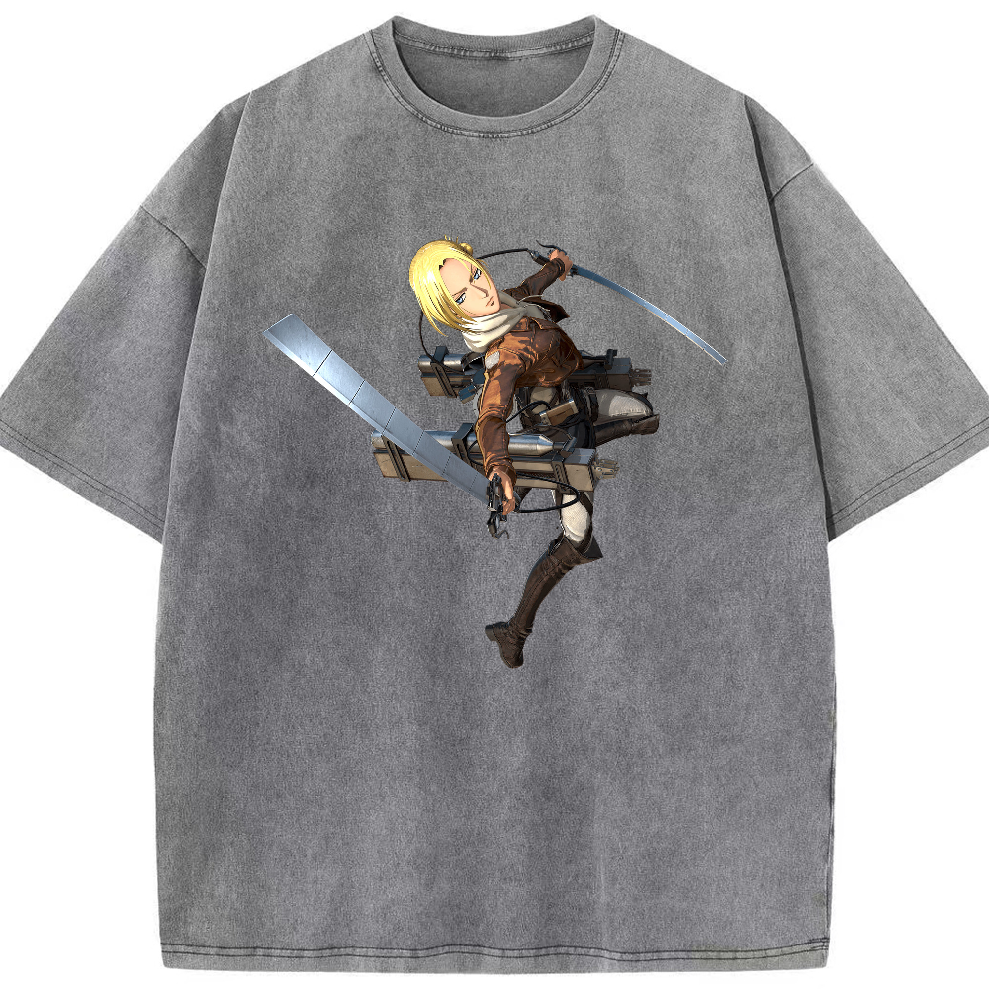（画像用） 進撃の巨人 アニ・レオンハート Attack on Titan Annie Leonhart 綿100% ヴィンテージ風 半袖Tシャツ（フロントプリント）