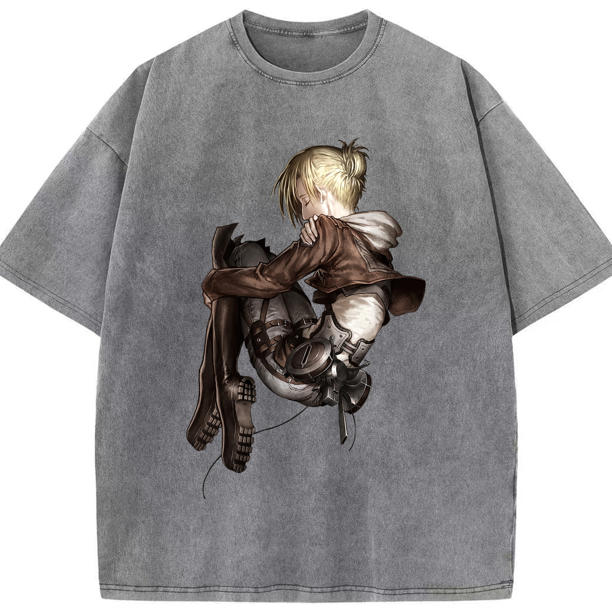 （画像用） 進撃の巨人 アニ・レオンハート Attack on Titan Annie Leonhart 綿100% ヴィンテージ風 半袖Tシャツ（フロントプリント）