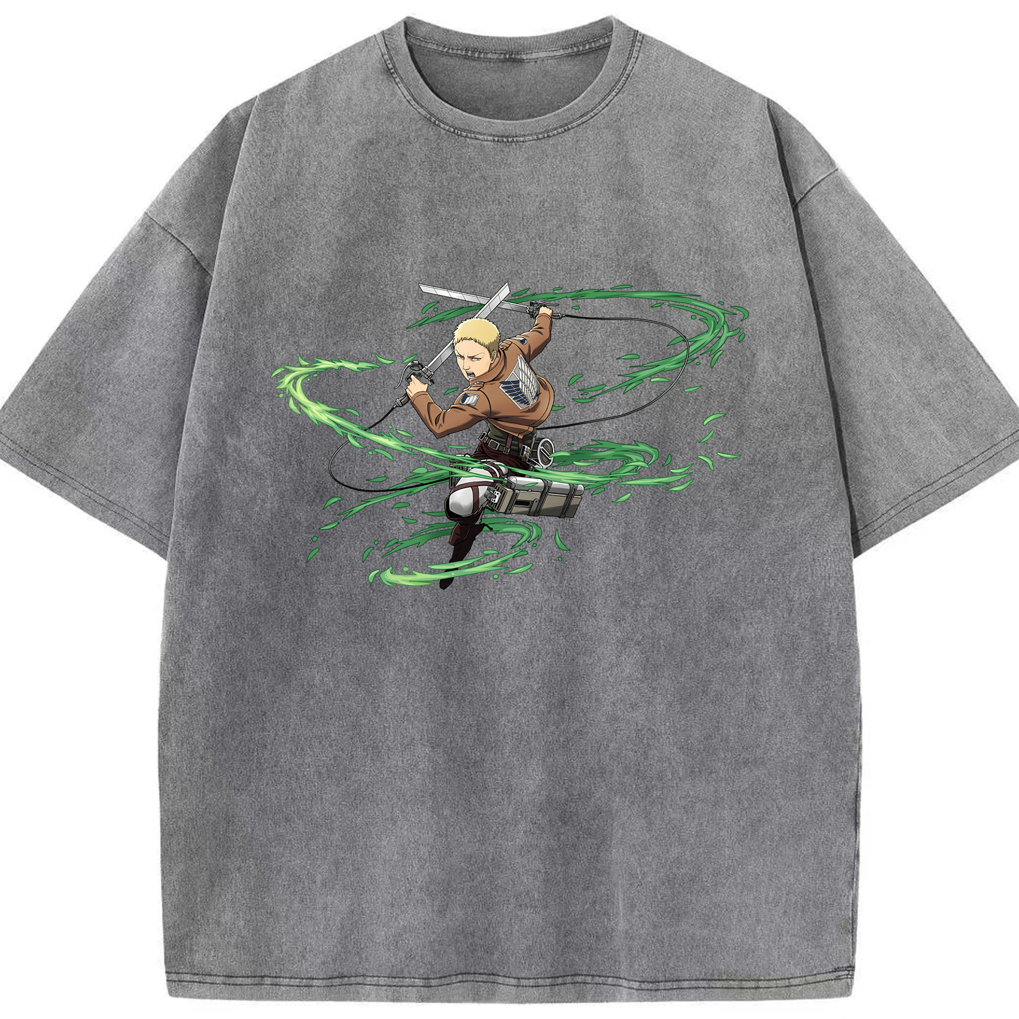 （画像用） 進撃の巨人 ライナー・ブラウン Attack on Titan Reiner Braun 綿100% ヴィンテージ風 半袖Tシャツ（フロントプリント）