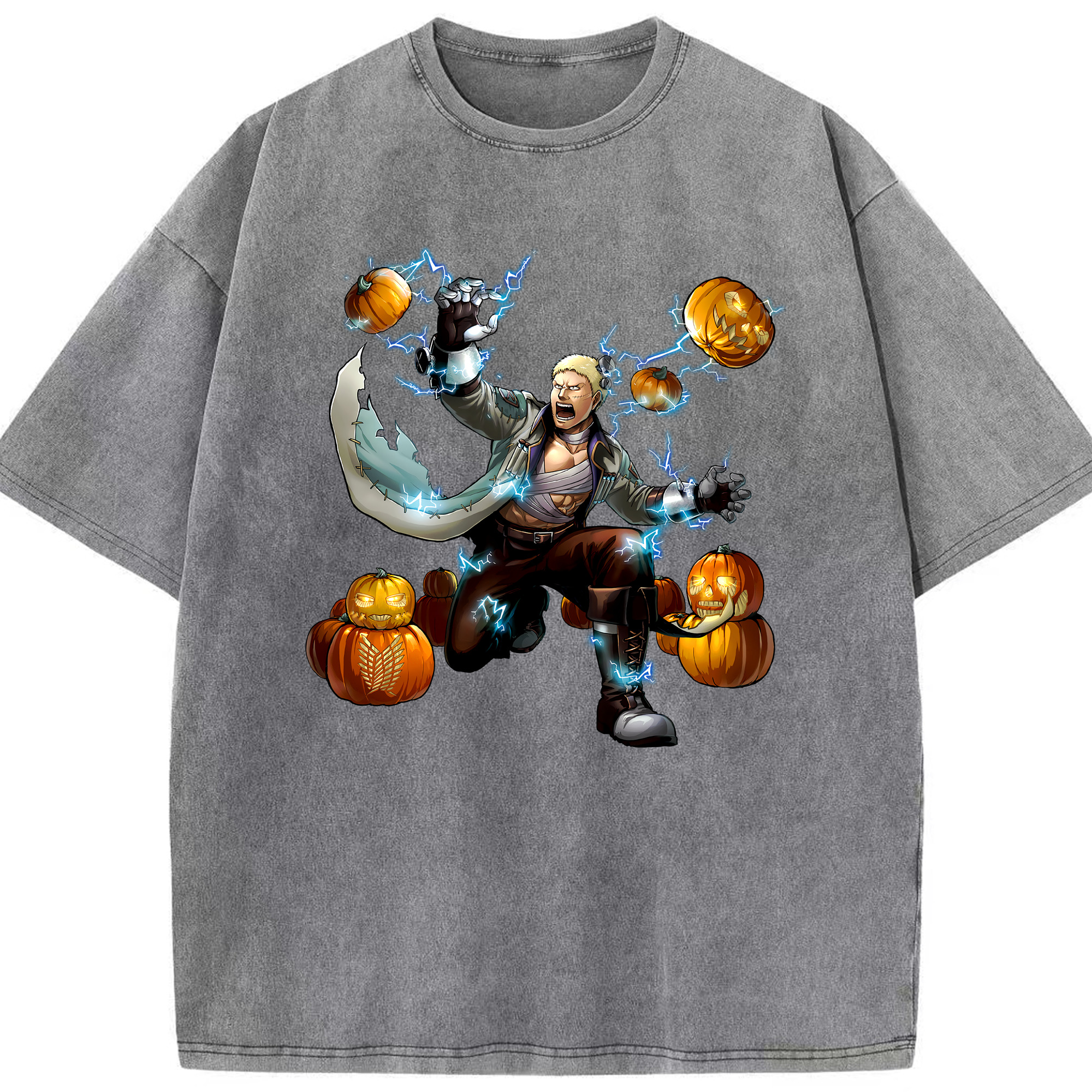 （画像用） 進撃の巨人 ライナー・ブラウン Attack on Titan Reiner Braun 綿100% ヴィンテージ風 半袖Tシャツ（フロントプリント）