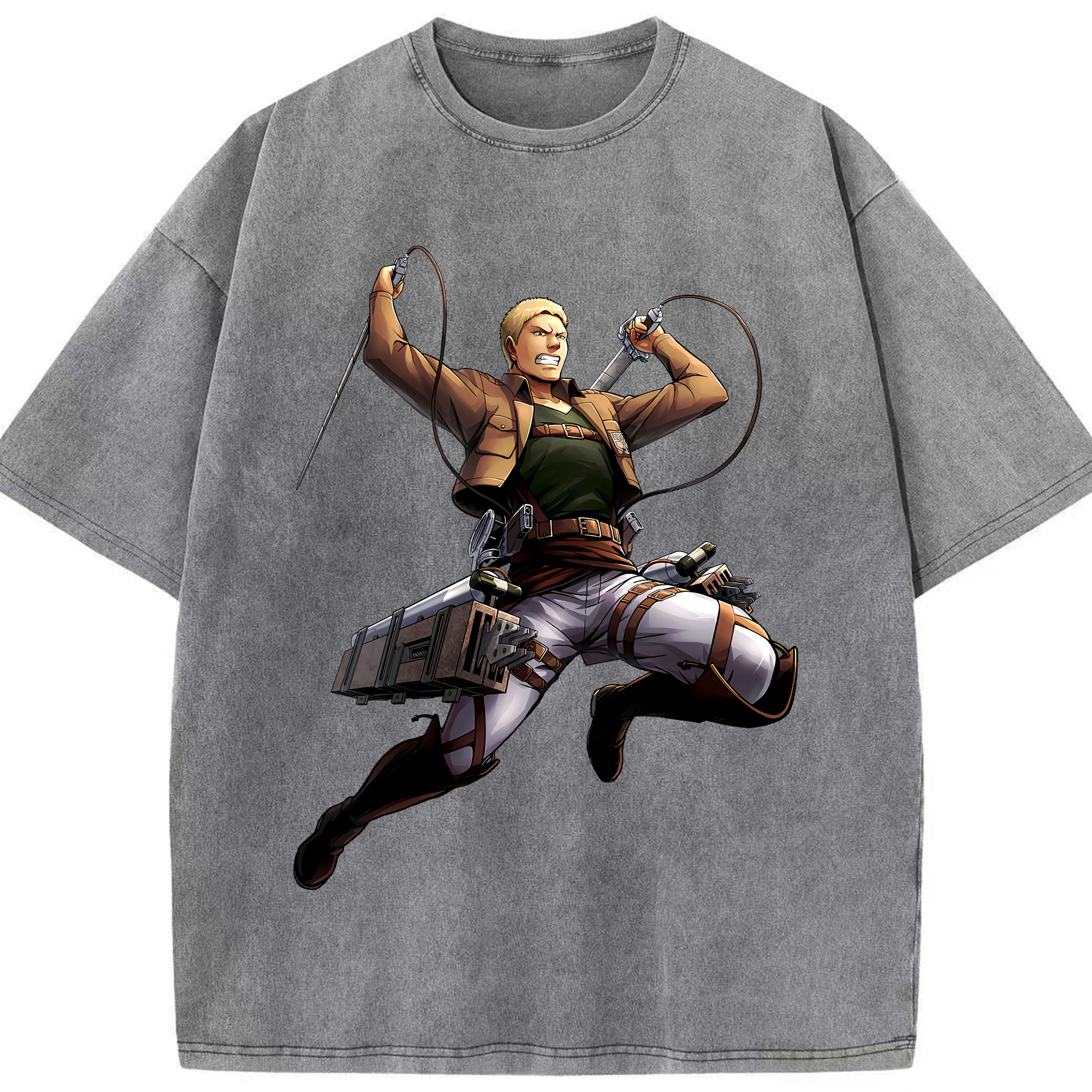 （画像用） 進撃の巨人 ライナー・ブラウン Attack on Titan Reiner Braun 綿100% ヴィンテージ風 半袖Tシャツ（フロントプリント）