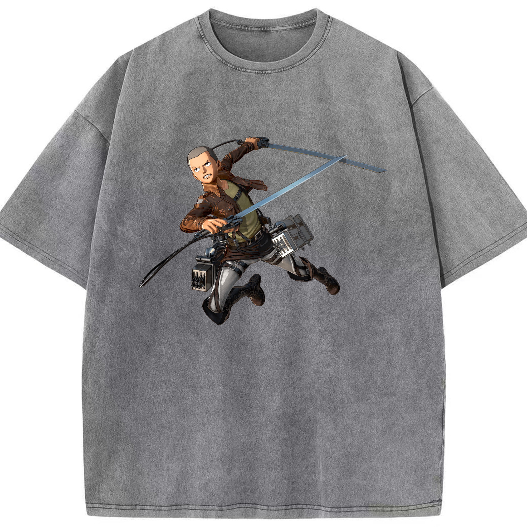 （画像用） 進撃の巨人 コニー·スプリンガー Attack on Titan Connie Springer 綿100% ヴィンテージ風 半袖Tシャツ（フロントプリント）