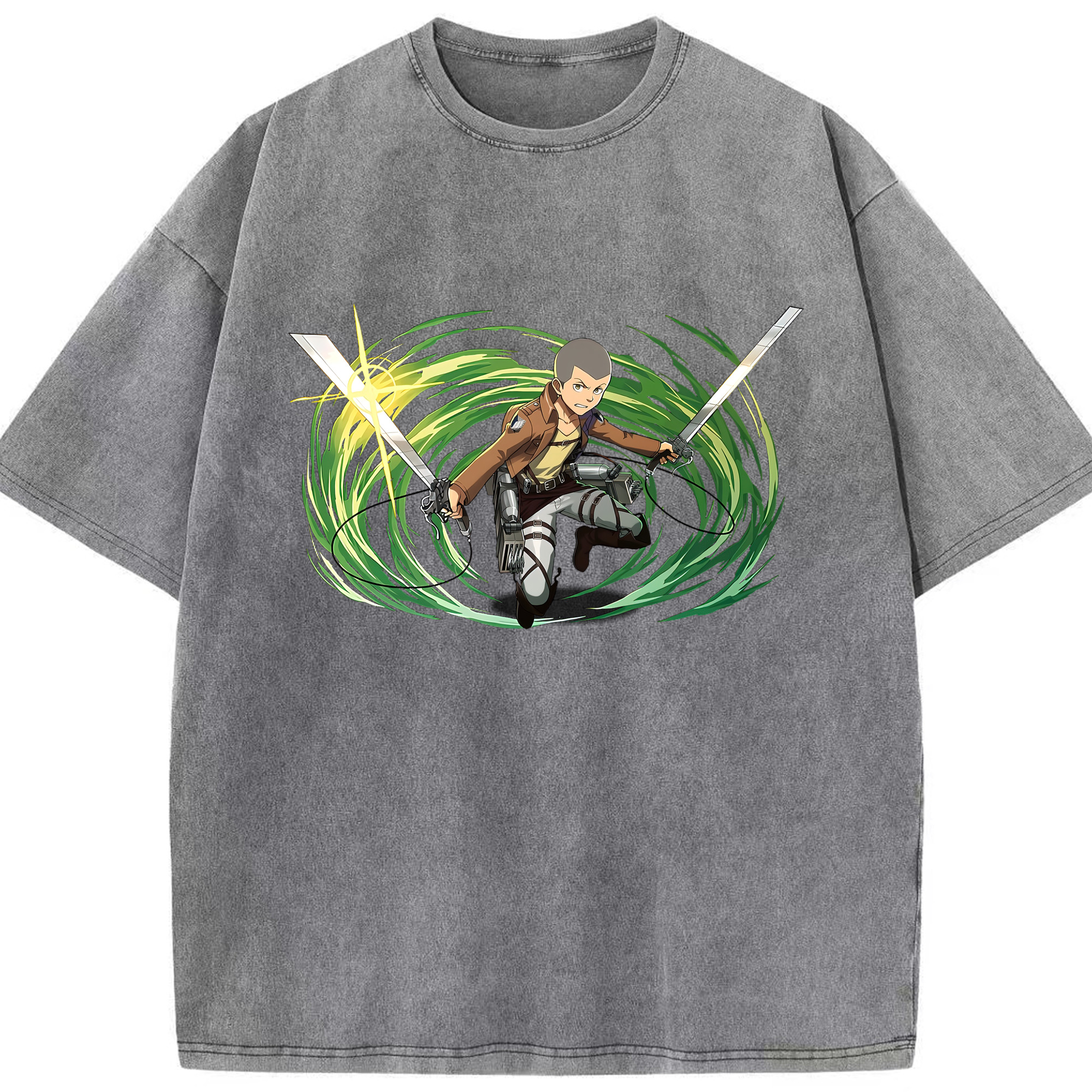 （画像用） 進撃の巨人 コニー·スプリンガー Attack on Titan Connie Springer 綿100% ヴィンテージ風 半袖Tシャツ（フロントプリント）