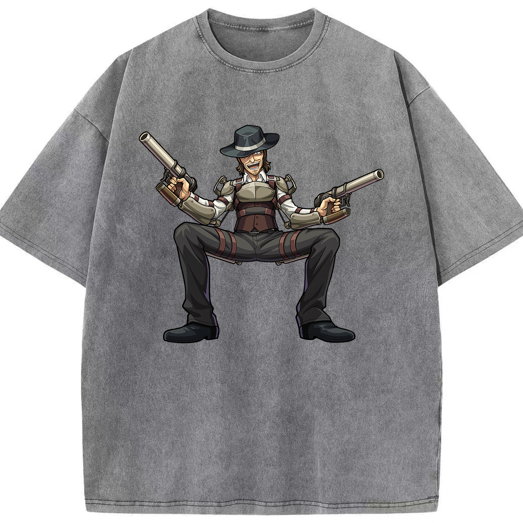 （画像用） 進撃の巨人 ケニー·アッカーマン Attack on Titan Kenny Ackerman 綿100% ヴィンテージ風 半袖Tシャツ（フロントプリント）