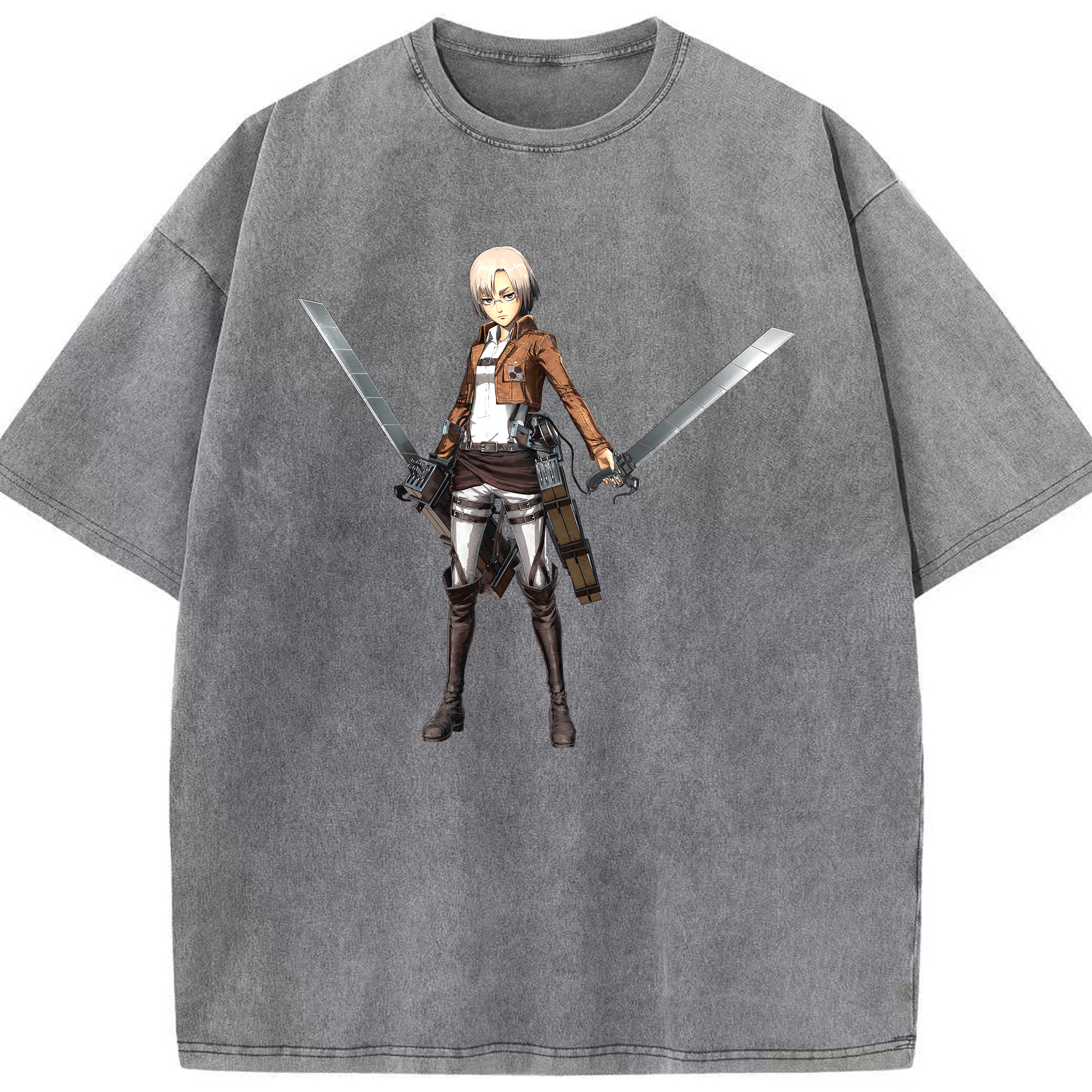 （画像用）  綿100% ヴィンテージ風 半袖Tシャツ（フロントプリント）