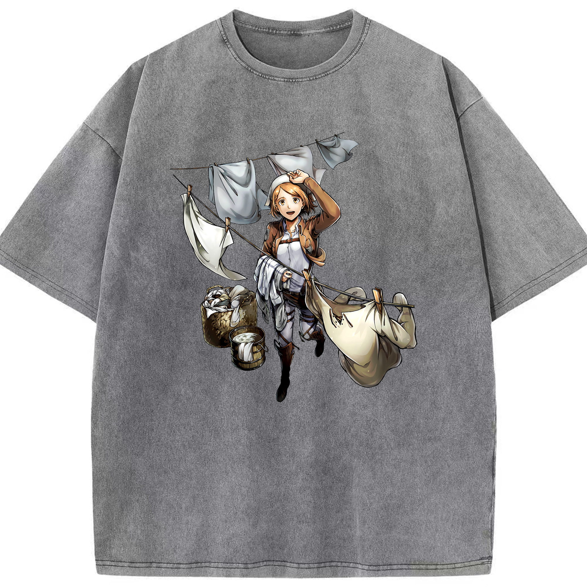 （画像用） 進撃の巨人 ペトラ·ラル Attack on Titan Petra Rall 綿100% ヴィンテージ風 半袖Tシャツ（フロントプリント）