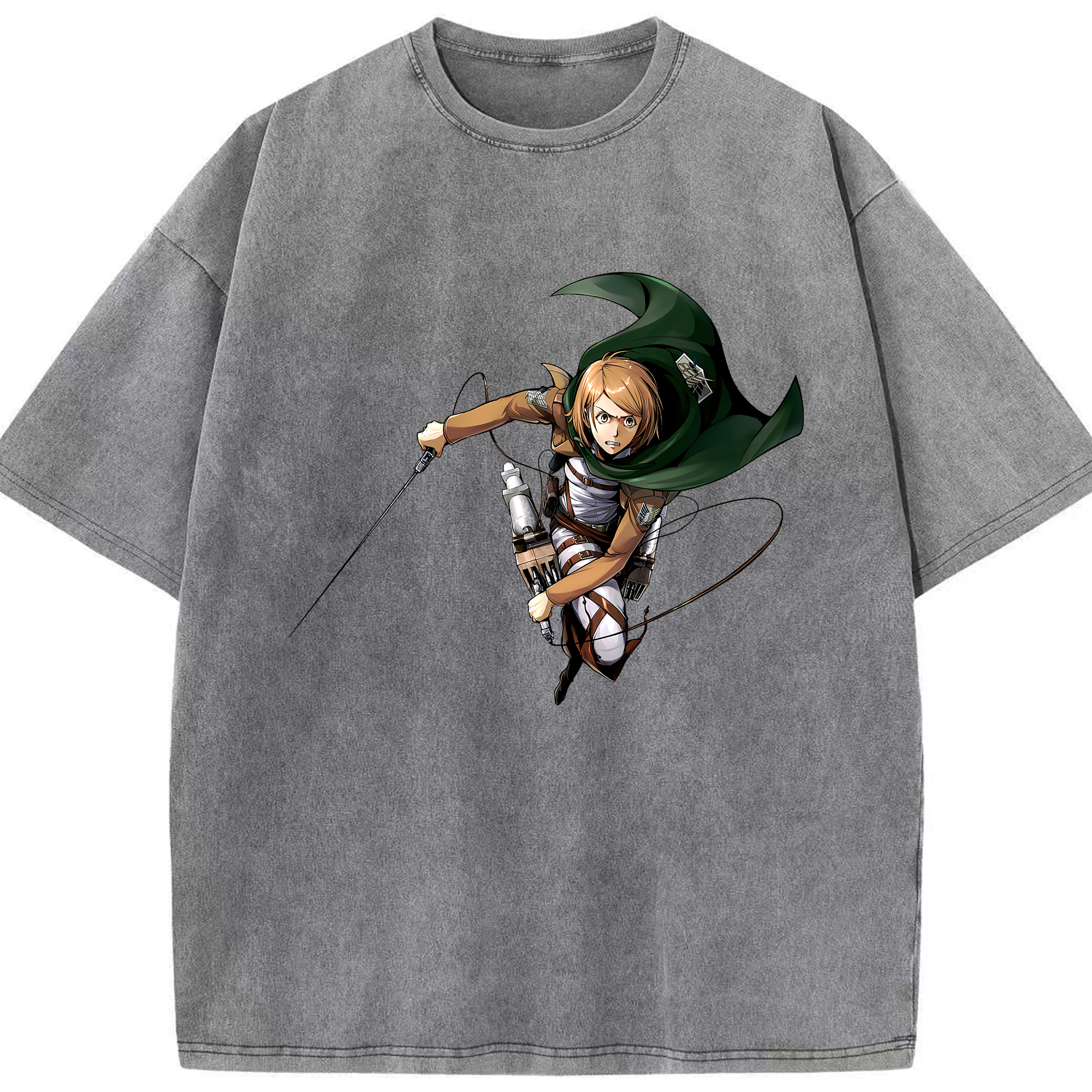 （画像用） 進撃の巨人 ペトラ·ラル Attack on Titan Petra Rall 綿100% ヴィンテージ風 半袖Tシャツ（フロントプリント）