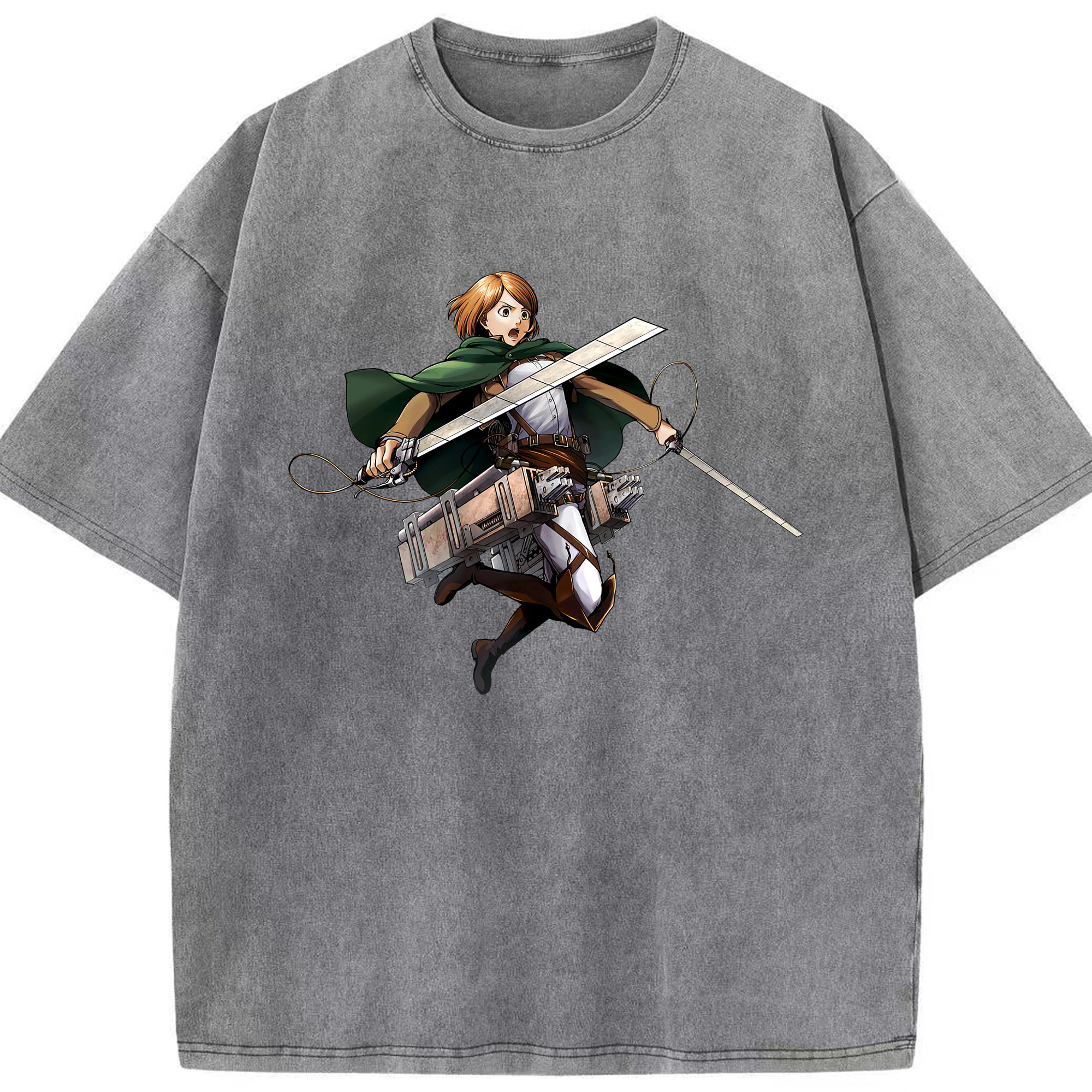 （画像用） 進撃の巨人 ペトラ·ラル Attack on Titan Petra Rall 綿100% ヴィンテージ風 半袖Tシャツ（フロントプリント）
