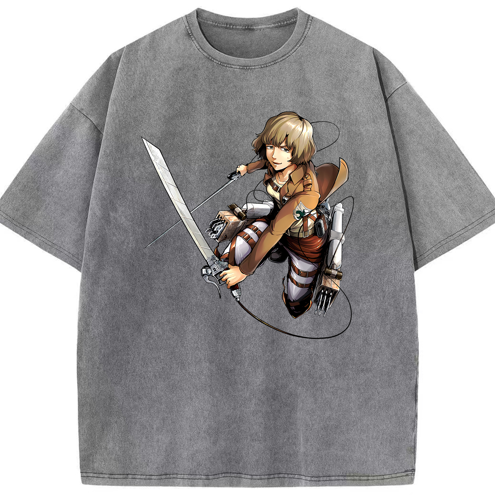 （画像用） 進撃の巨人 ヒツチ Attack on Titan Hitch 綿100% ヴィンテージ風 半袖Tシャツ（フロントプリント）