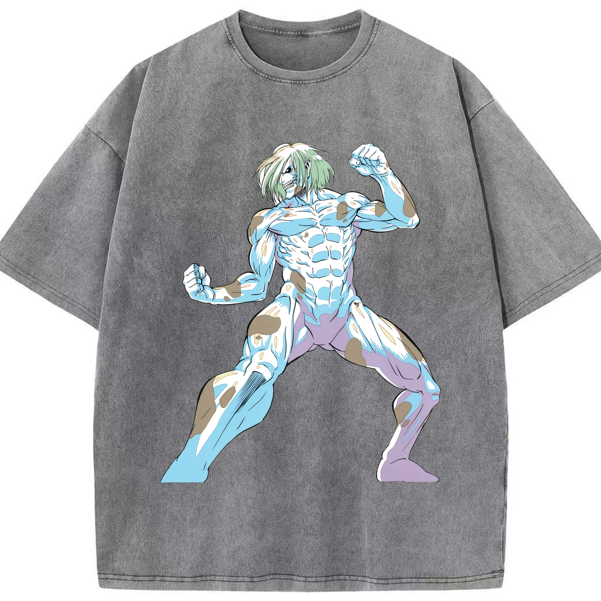 （画像用） 進撃の巨人 Attack on Titan 綿100% ヴィンテージ風 半袖Tシャツ（フロントプリント）