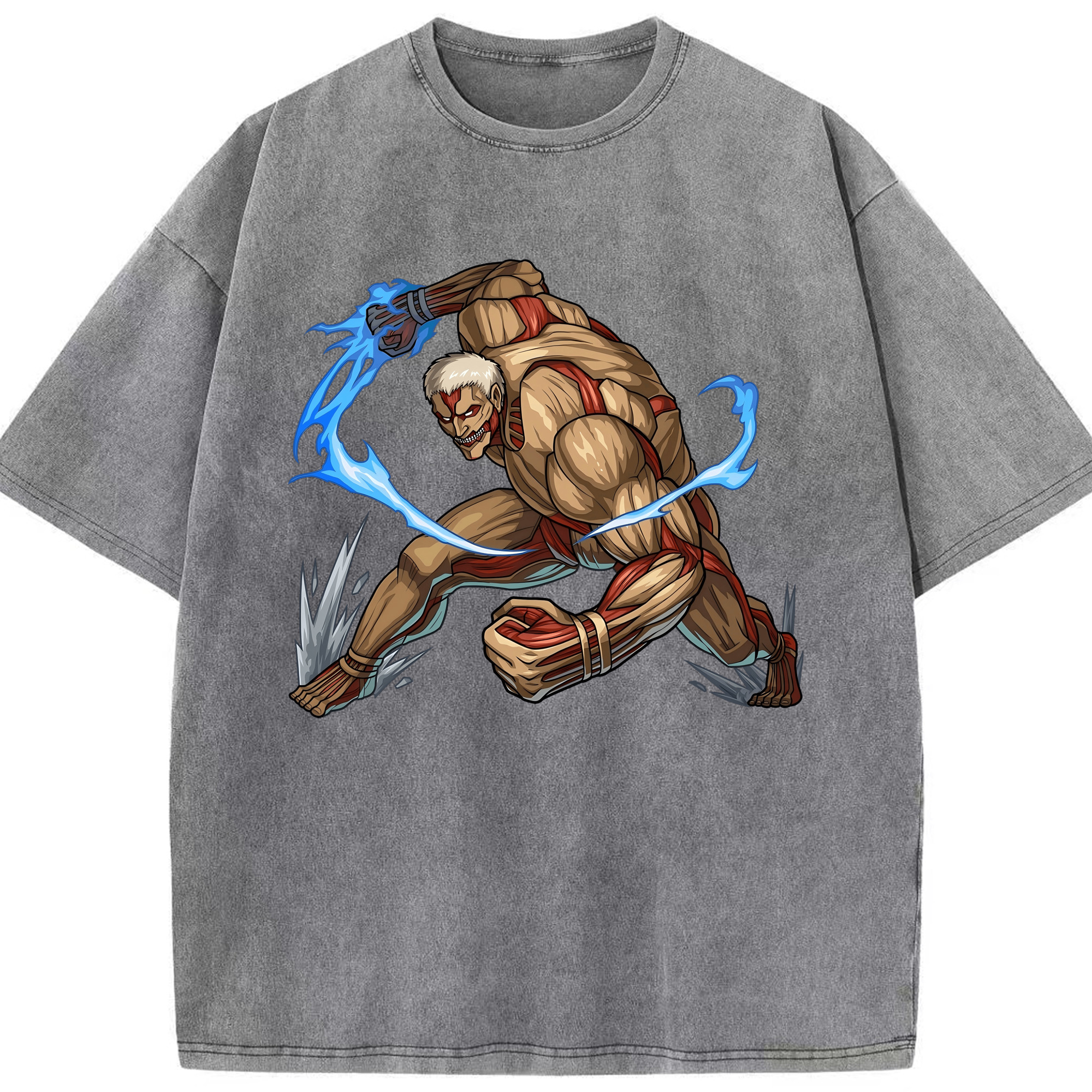 （画像用） 進撃の巨人 Attack on Titan 綿100% ヴィンテージ風 半袖Tシャツ（フロントプリント）