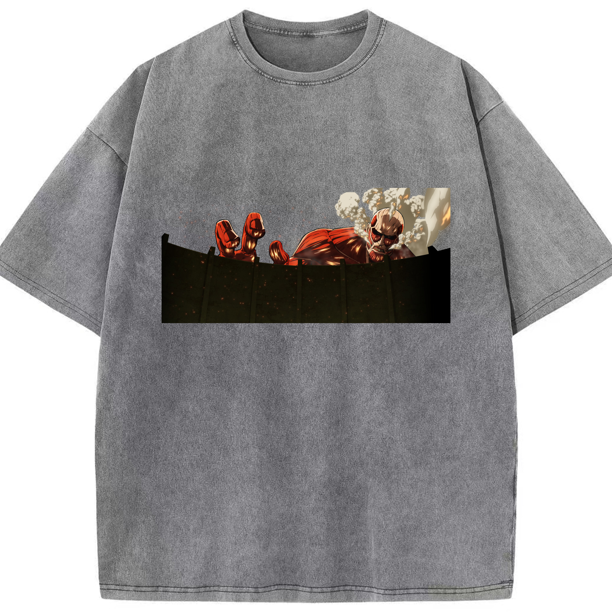 （画像用） 進撃の巨人 Attack on Titan 綿100% ヴィンテージ風 半袖Tシャツ（フロントプリント）
